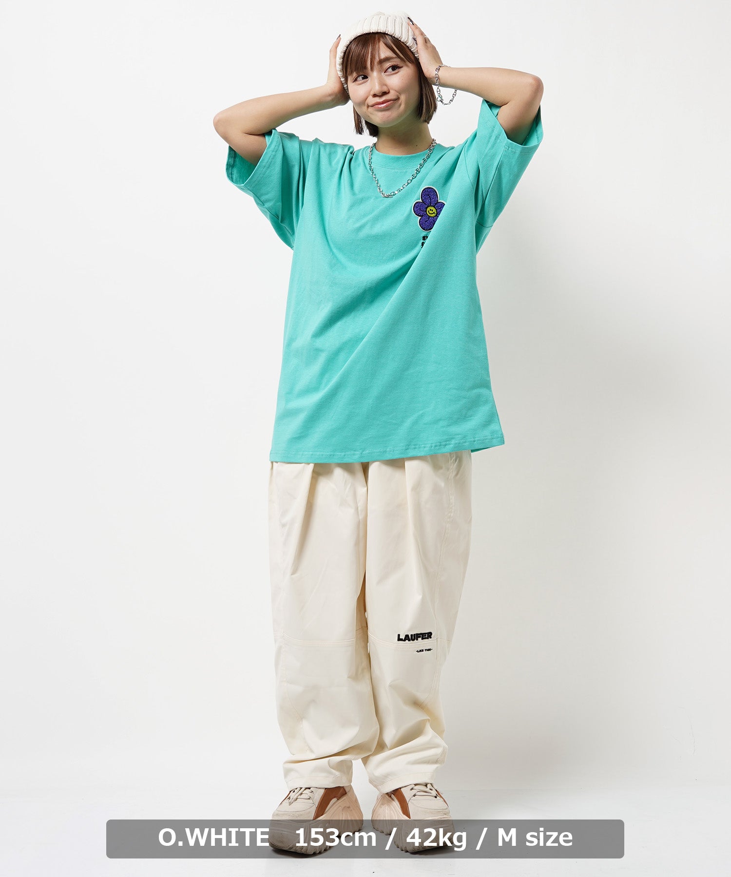 ワンフォークロージング 1111clothing ◆Laufer ナチュラルストレッチ バルーンパンツ◆ メンズ ワイドパンツ レディース ナイロンパンツ 太い ボトムス 太め パンツ ロゴ 刺繍 ワンポイント