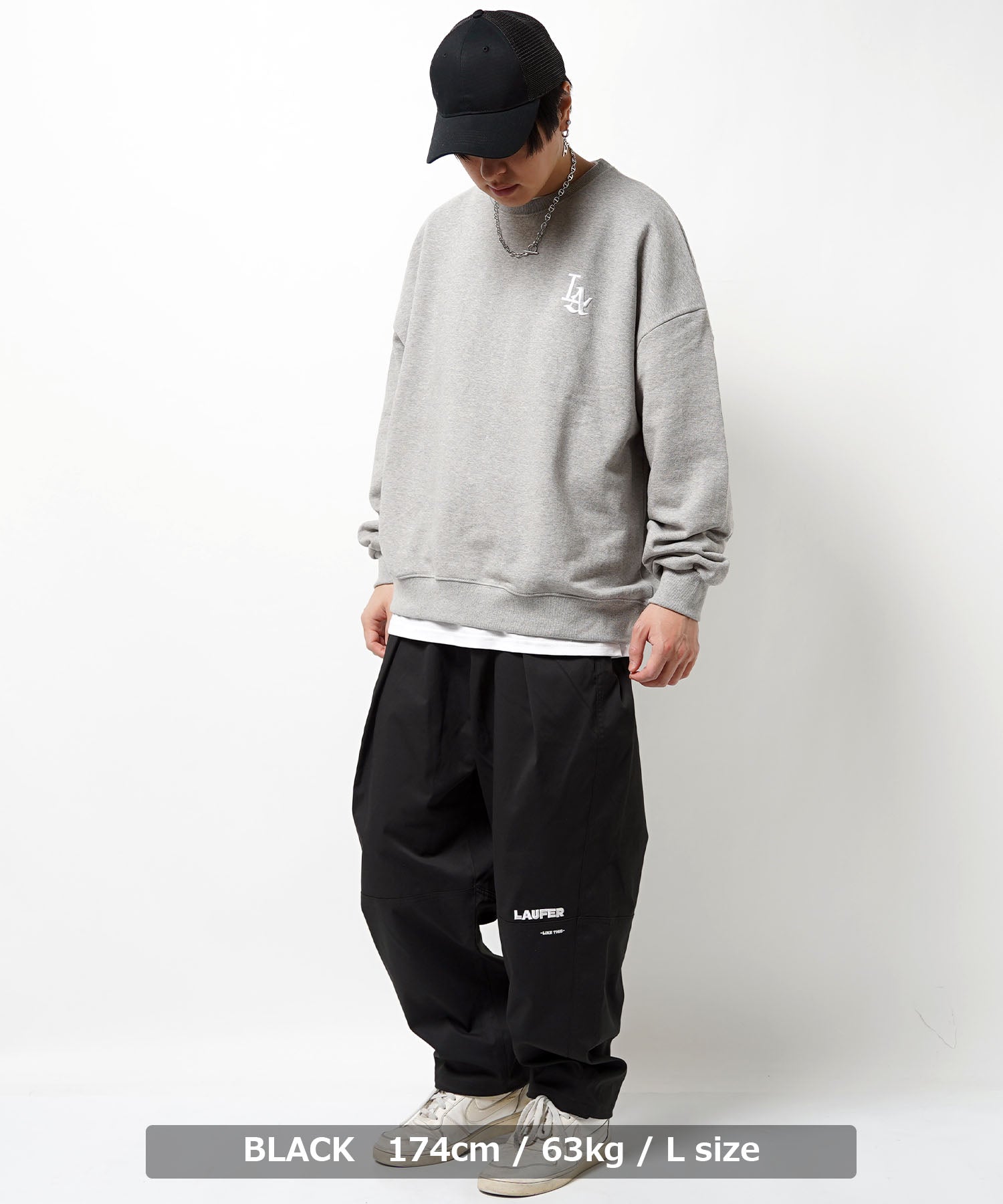 ワンフォークロージング 1111clothing ◆Laufer ナチュラルストレッチ バルーンパンツ◆ メンズ ワイドパンツ レディース ナイロンパンツ 太い ボトムス 太め パンツ ロゴ 刺繍 ワンポイント