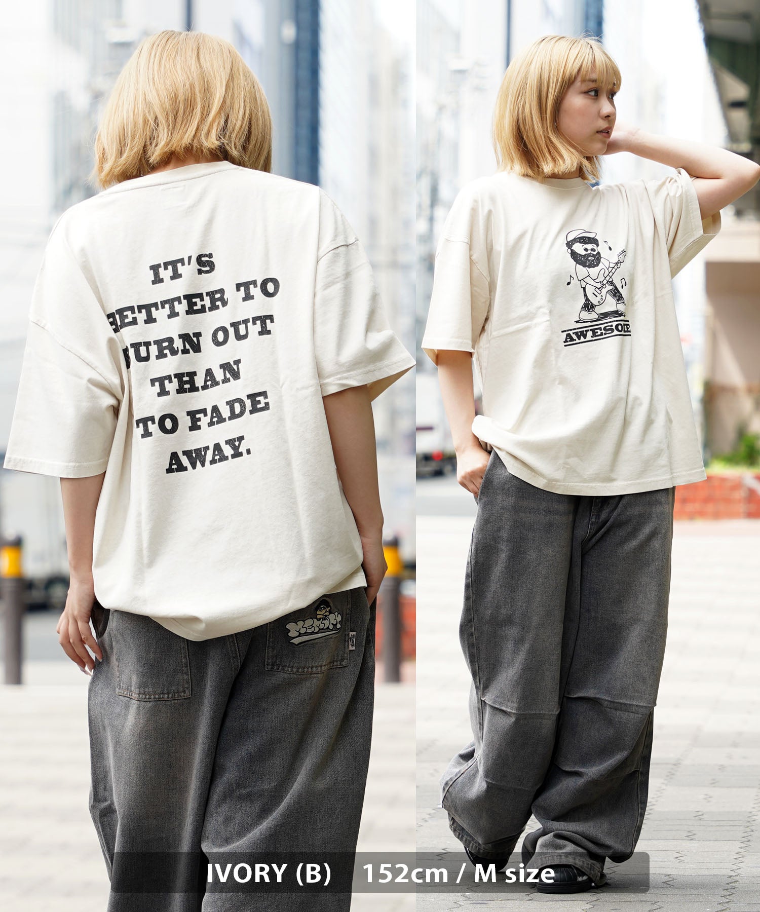 ワンフォークロージング 1111clothing オーバーサイズ tシャツ メンズ tシャツ レディース 半袖 綿100% ◆ピグメント イラストTシャツ◆ キャラ tシャツ プリントtシャツ バックプリント