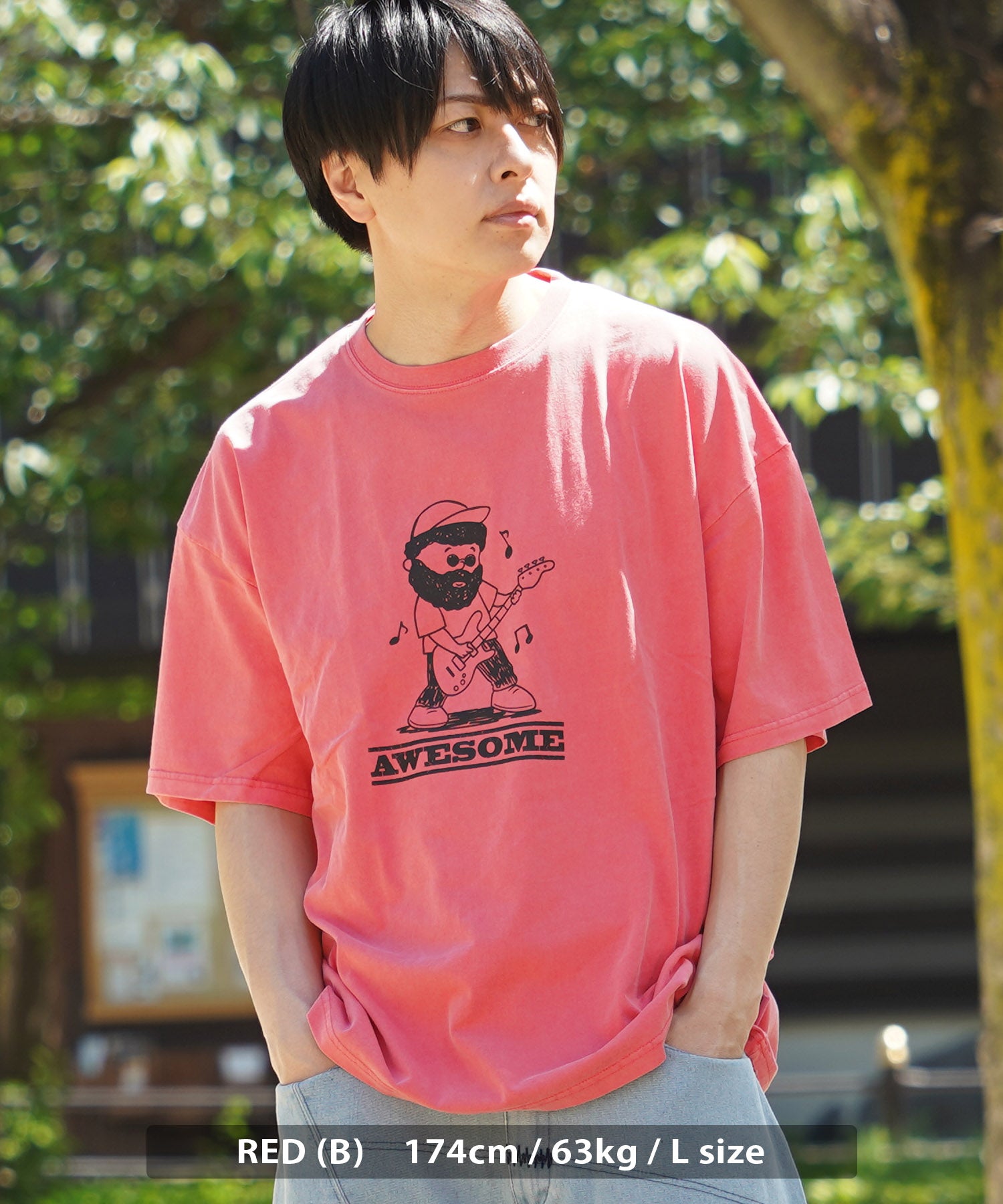 ワンフォークロージング 1111clothing オーバーサイズ tシャツ メンズ tシャツ レディース 半袖 綿100% ◆ピグメント イラストTシャツ◆ キャラ tシャツ プリントtシャツ バックプリント