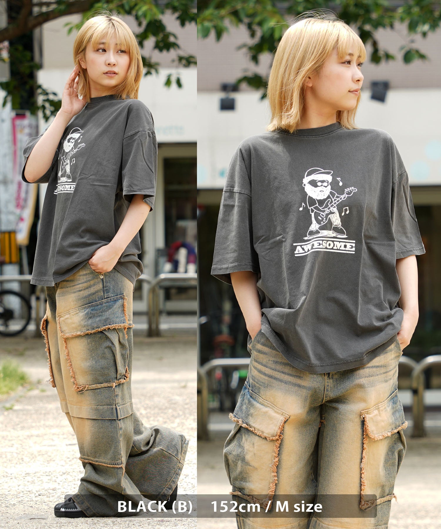 ワンフォークロージング 1111clothing オーバーサイズ tシャツ メンズ tシャツ レディース 半袖 綿100% ◆ピグメント イラストTシャツ◆ キャラ tシャツ プリントtシャツ バックプリント