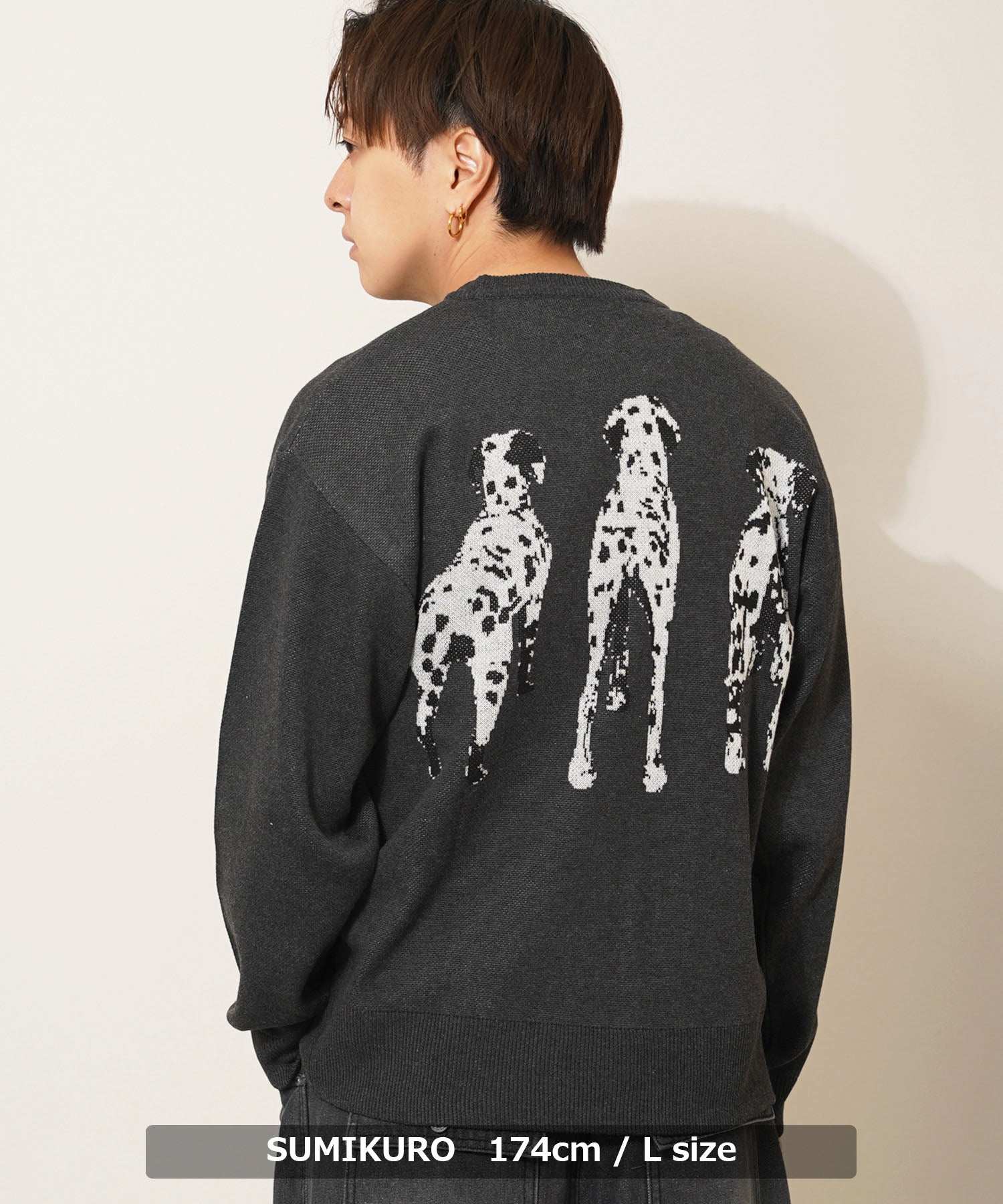 ワンフォークロージング 1111clothing アニマル Wジャガード クルーニット （IVORY） IVORY
