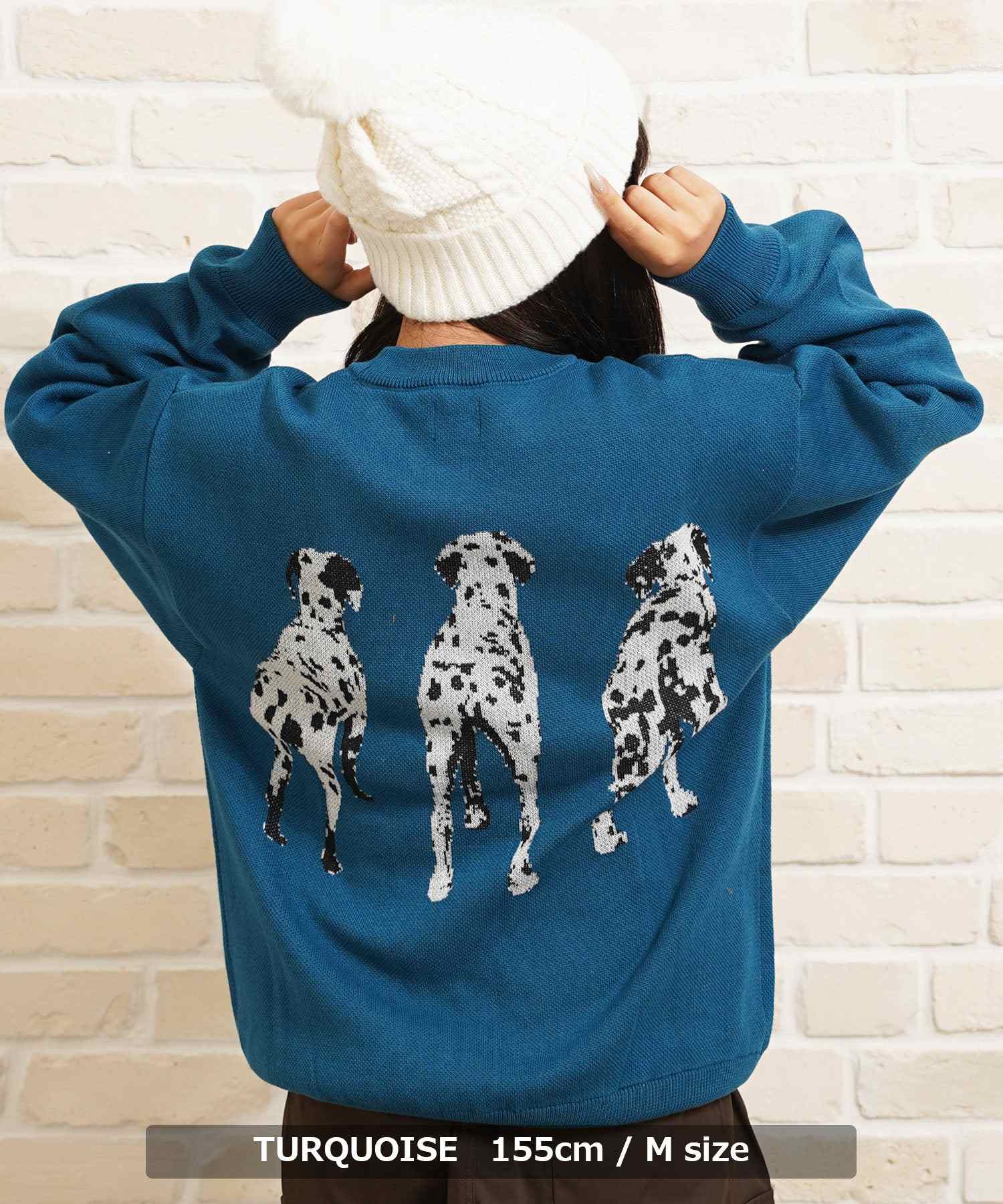 ワンフォークロージング 1111clothing アニマル Wジャガード クルーニット （IVORY） IVORY