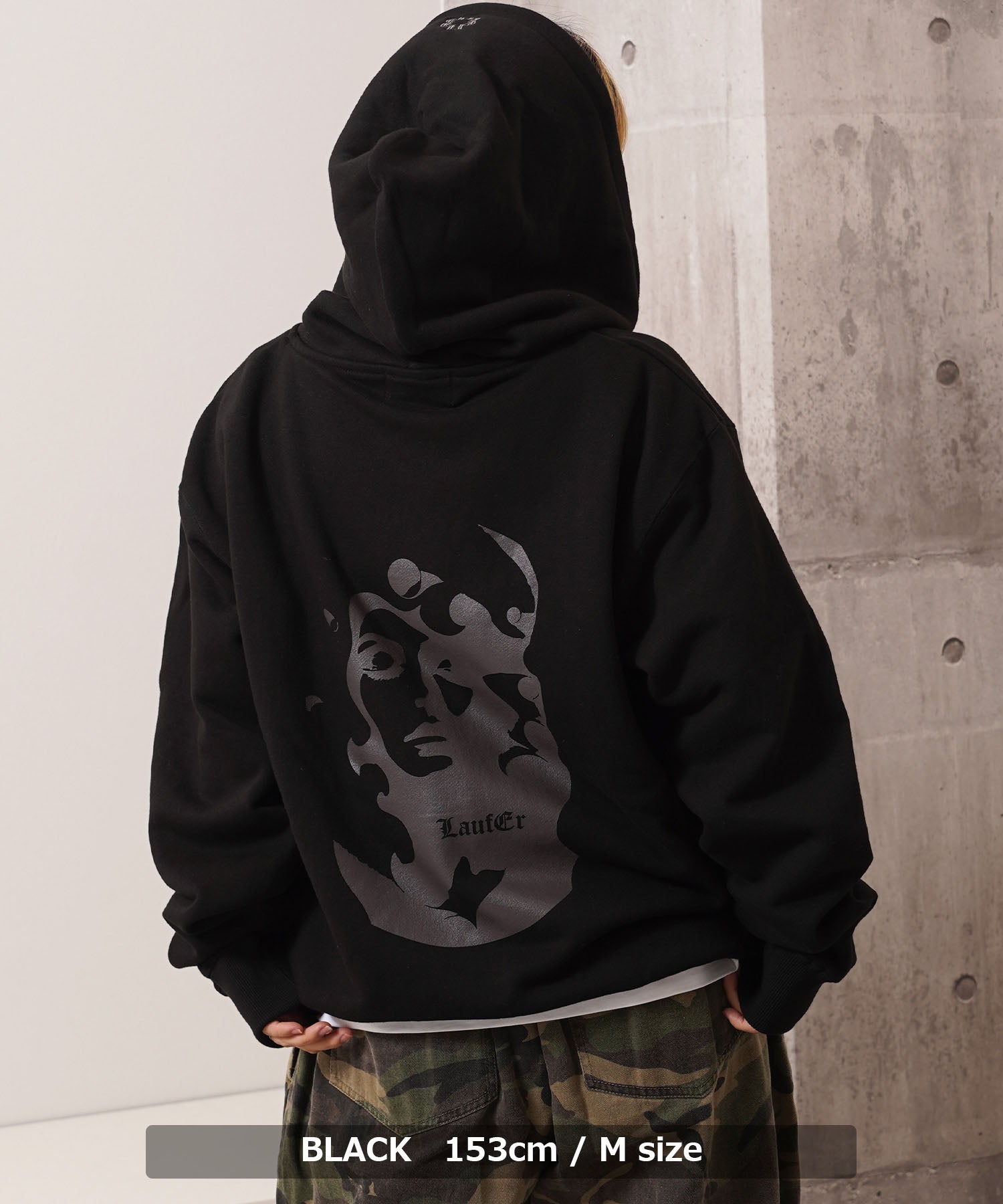 ワンフォークロージング 1111clothing アブストラクト フェイス ZIPパーカー （GRAY） GRAY