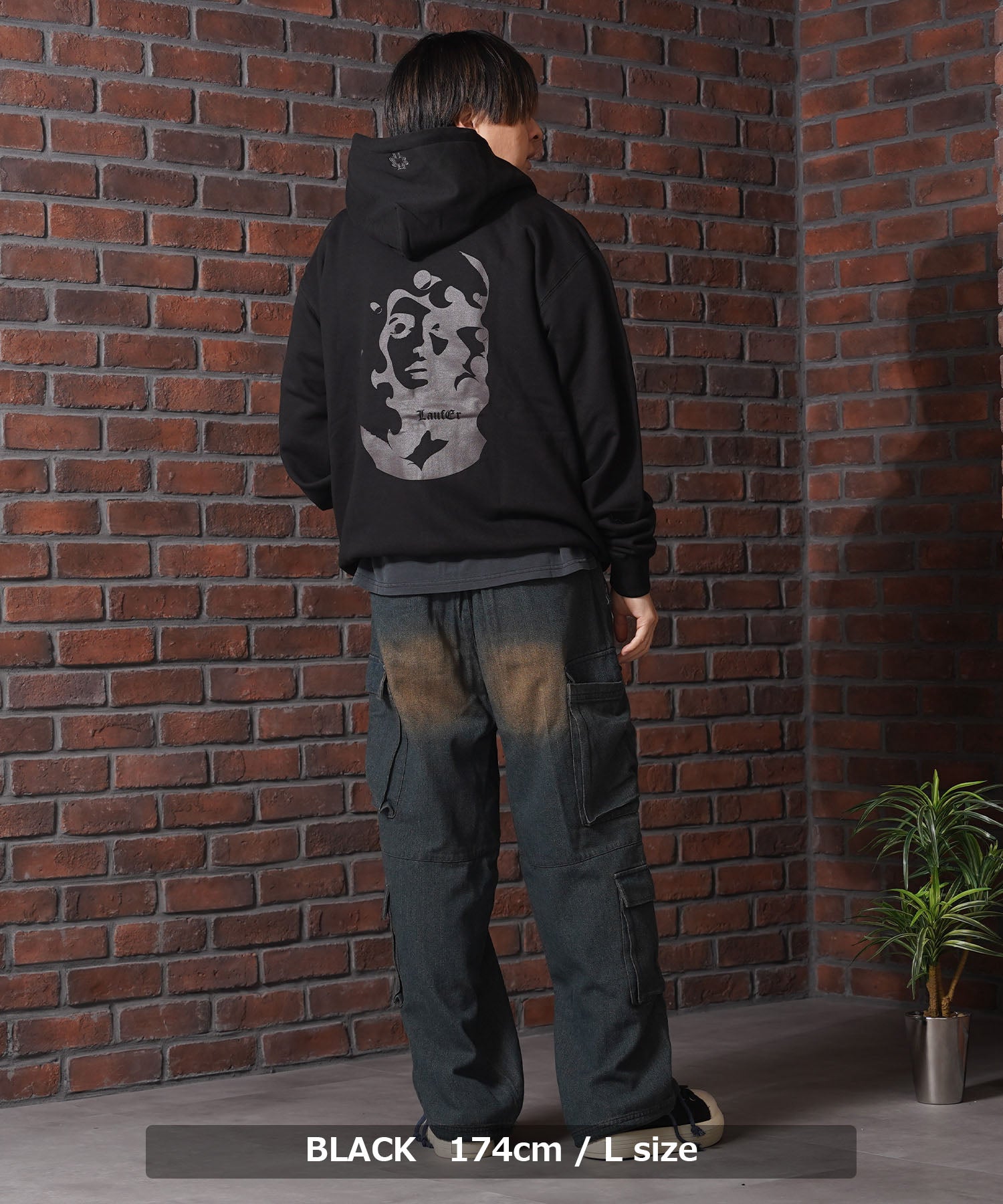 ワンフォークロージング 1111clothing アブストラクト フェイス ZIPパーカー （GRAY） GRAY