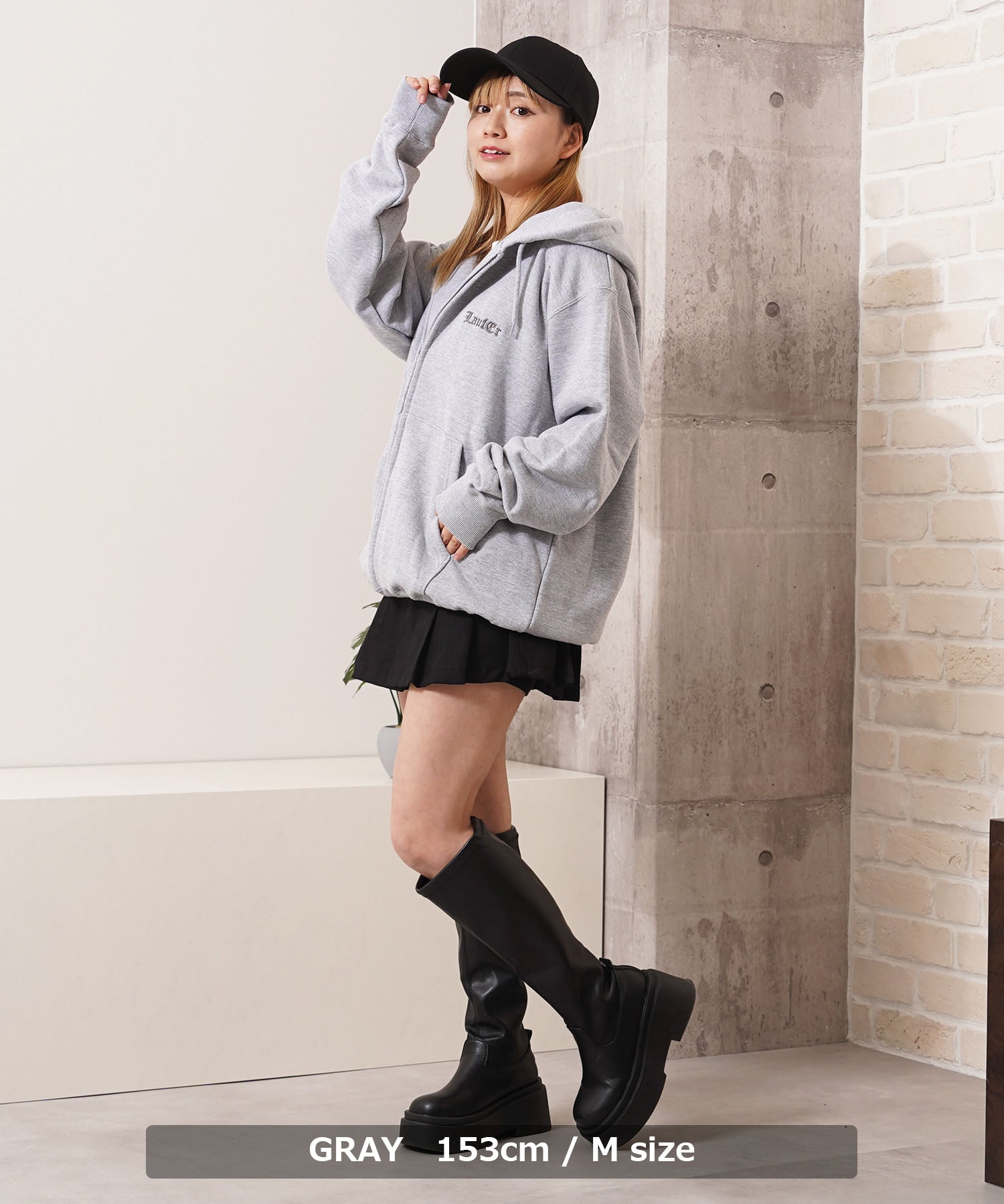 ワンフォークロージング 1111clothing アブストラクト フェイス ZIPパーカー （GRAY） GRAY