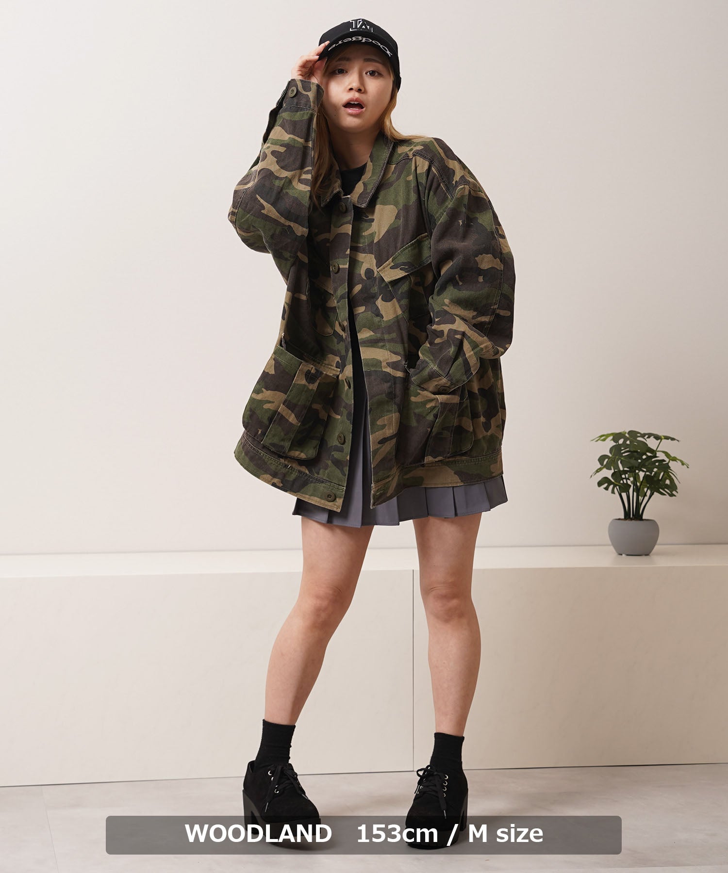 ワンフォークロージング 1111clothing カモフラ柄 ファティーグジャケット （WOODLAND） WOODLAND