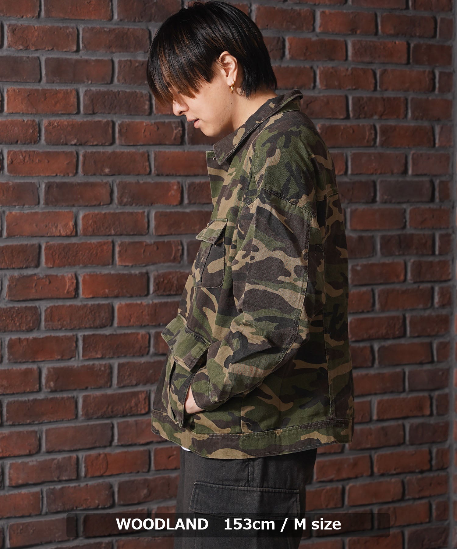 ワンフォークロージング 1111clothing カモフラ柄 ファティーグジャケット （WOODLAND） WOODLAND