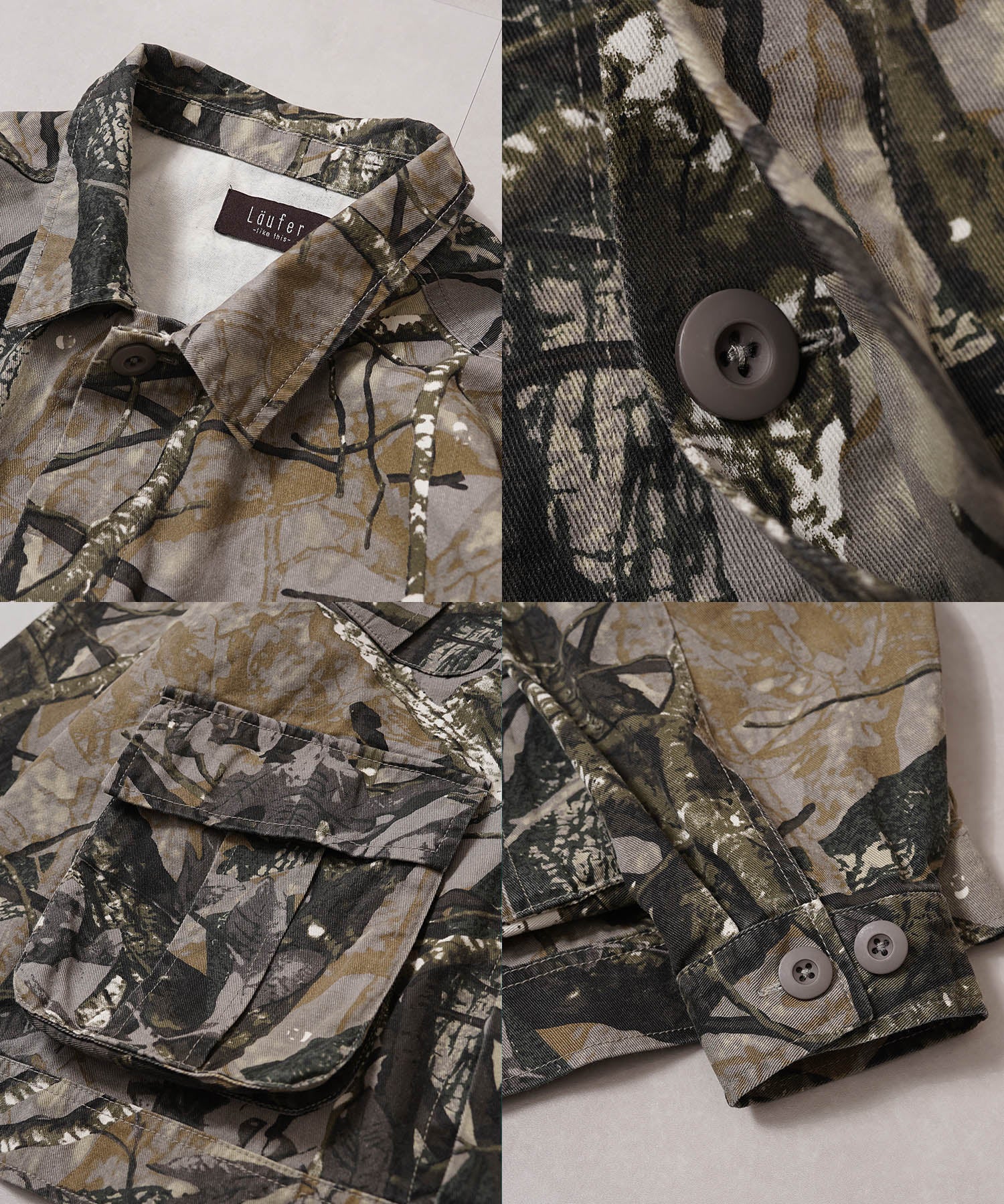 ワンフォークロージング 1111clothing カモフラ柄 ファティーグジャケット （WOODLAND） WOODLAND