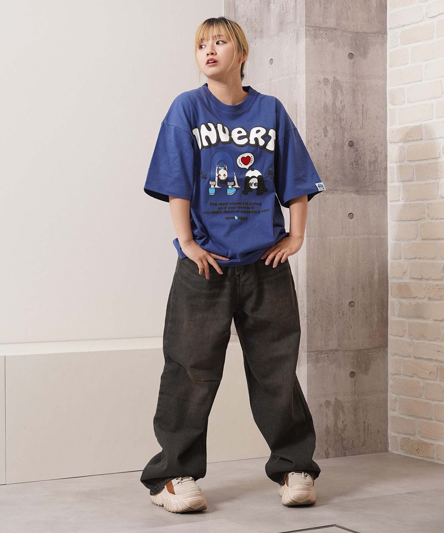 ワンフォークロージング 1111clothing 12ozデニム オーバーダイ バギーパンツ （BLUE） BLUE