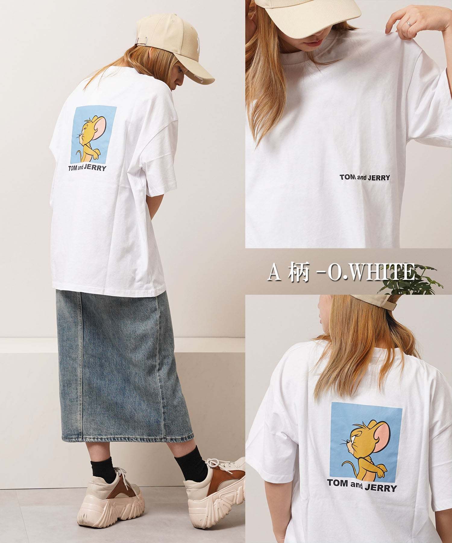 ワンフォークロージング 1111clothing TOM&JERRY S/S Tee （C柄-O.WHITE） C柄-O.WHITE