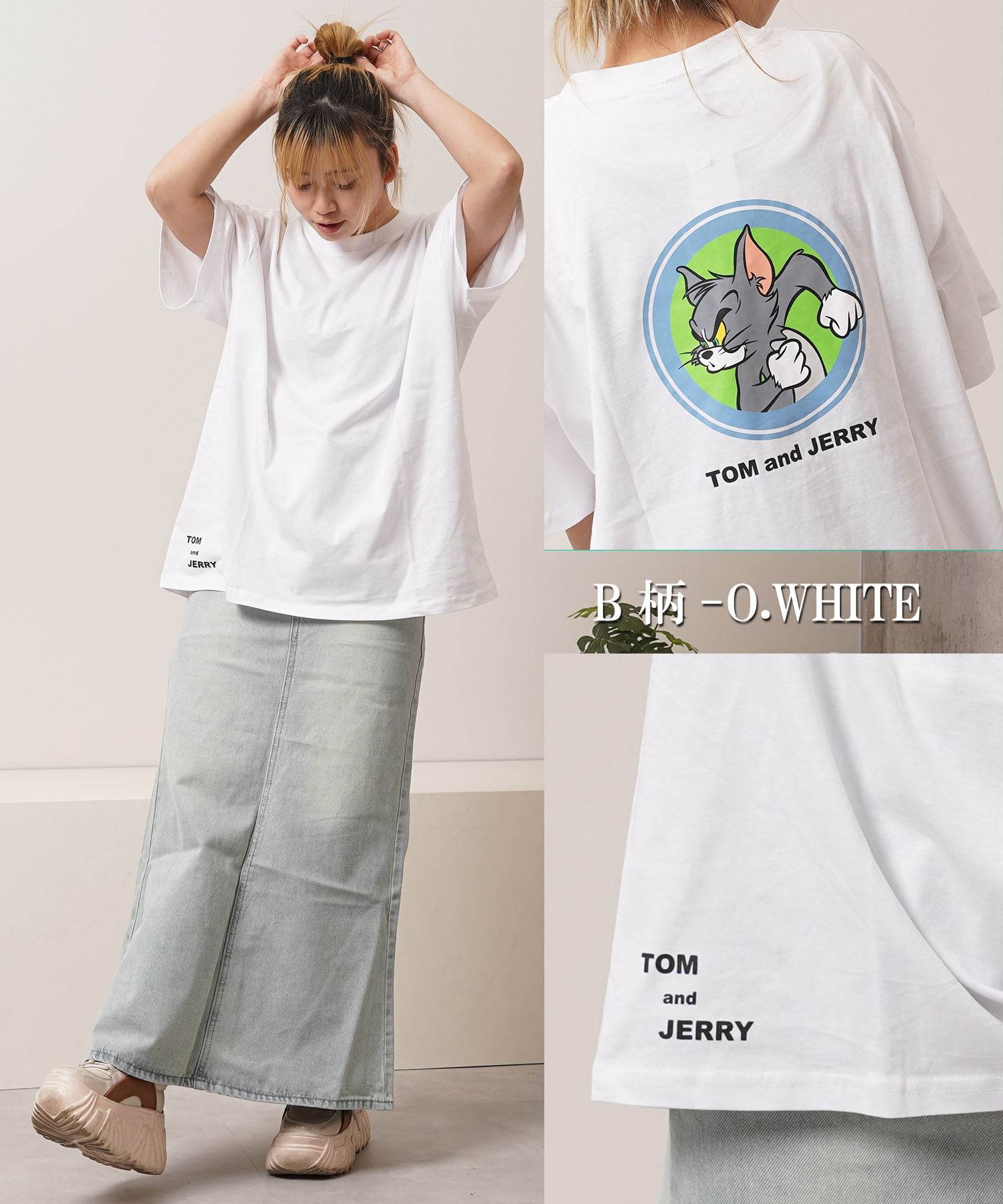 ワンフォークロージング 1111clothing TOM&JERRY S/S Tee （C柄-O.WHITE） C柄-O.WHITE