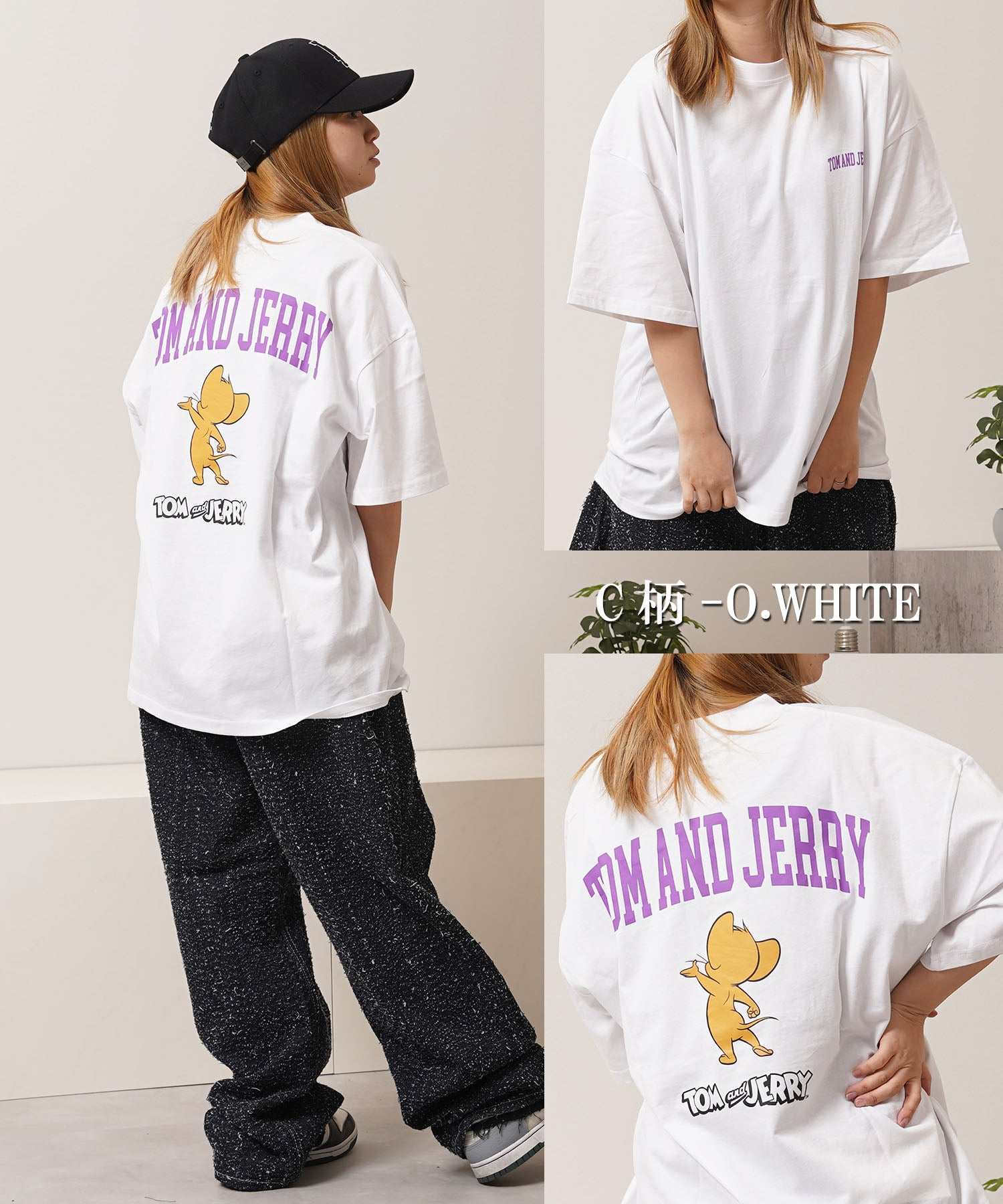 ワンフォークロージング 1111clothing TOM&JERRY S/S Tee （C柄-O.WHITE） C柄-O.WHITE