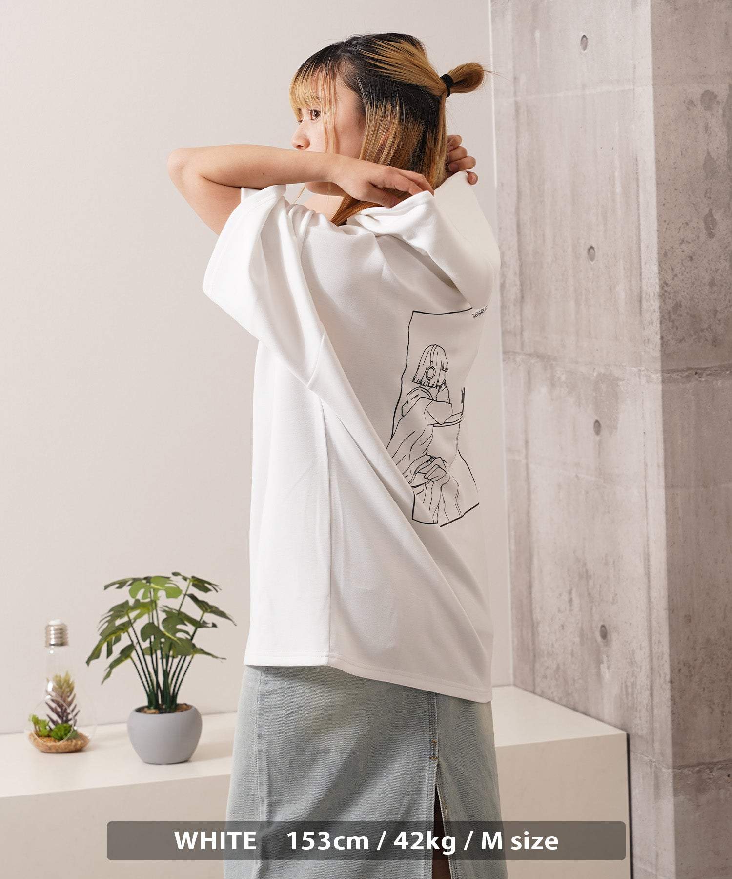 ワンフォークロージング 1111clothing ガール＆クロネコ ポンチTパーカー （WHITE） WHITE