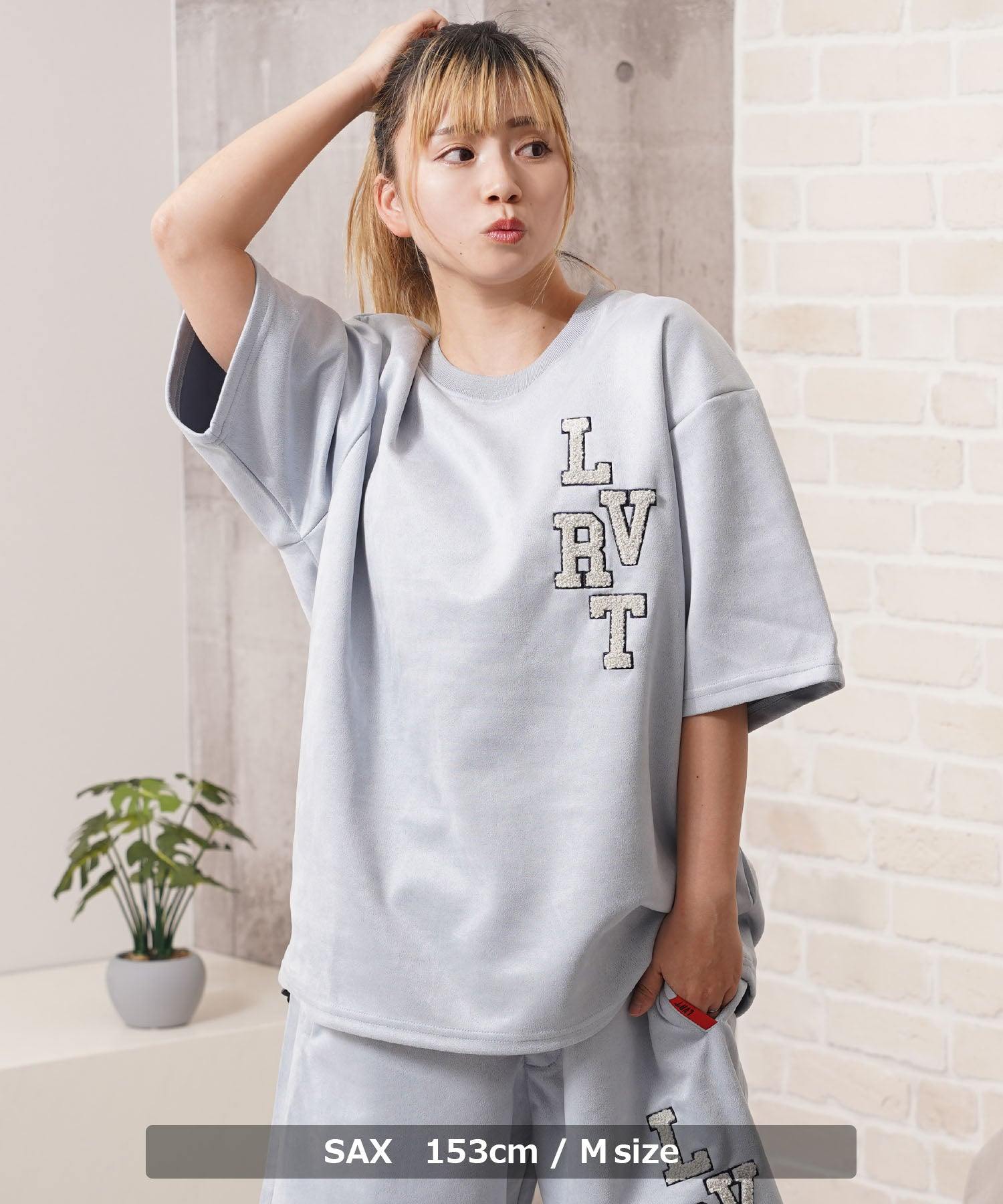 ワンフォークロージング 1111clothing カットスエード サガラ刺繍 Tシャツ （MOCHA） MOCHA