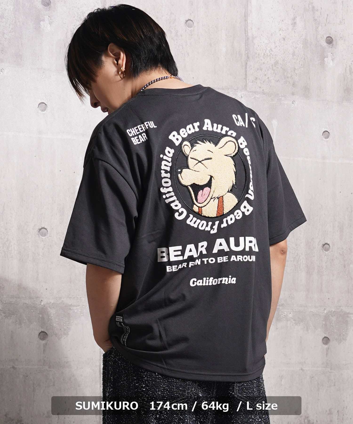 ワンフォークロージング 1111clothing BEARサガラ刺繍 ビッグTシャツ （O.WHITE） O.WHITE