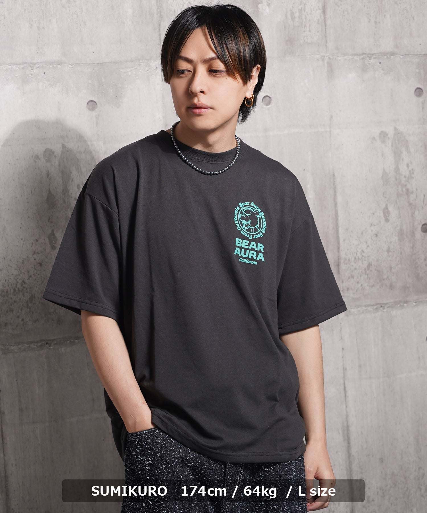 ワンフォークロージング 1111clothing BEARサガラ刺繍 ビッグTシャツ （O.WHITE） O.WHITE