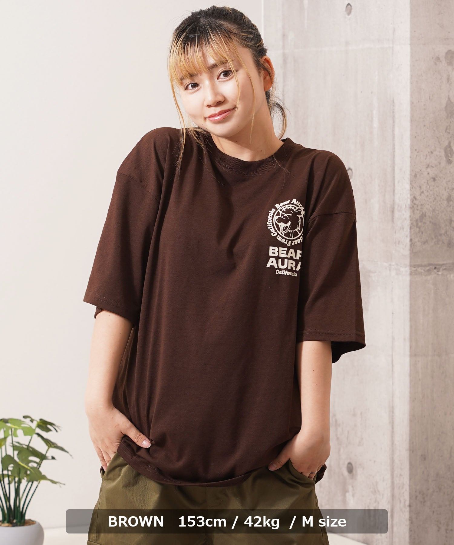ワンフォークロージング 1111clothing BEARサガラ刺繍 ビッグTシャツ （O.WHITE） O.WHITE