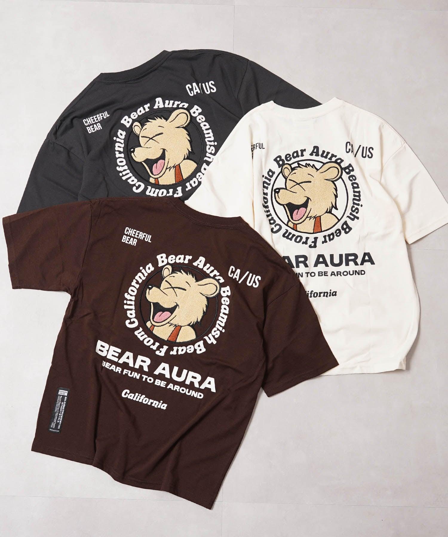 ワンフォークロージング 1111clothing BEARサガラ刺繍 ビッグTシャツ （O.WHITE） O.WHITE