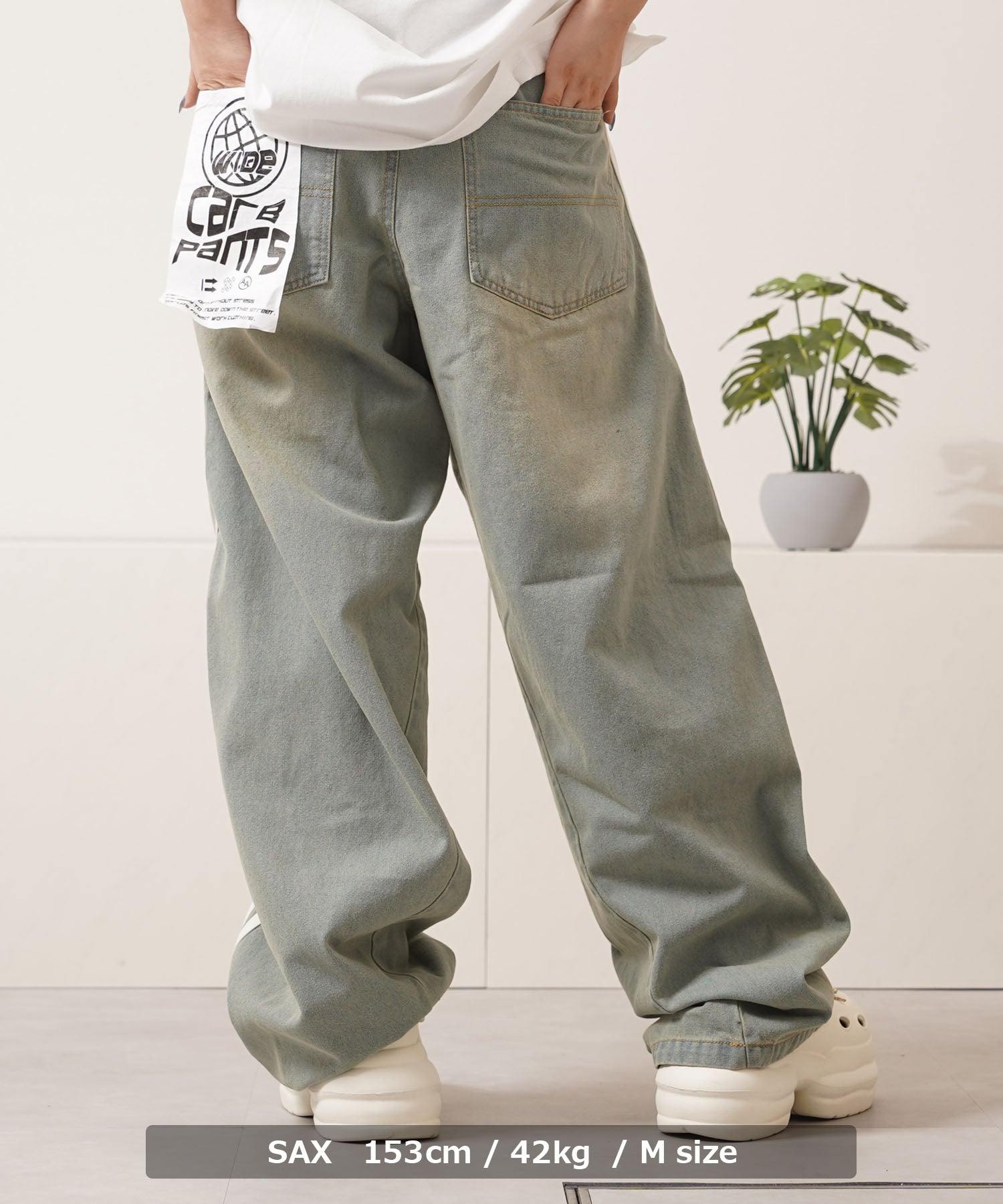 ワンフォークロージング 1111clothing ツイストライン バレルレッグデニム （SAX） SAX