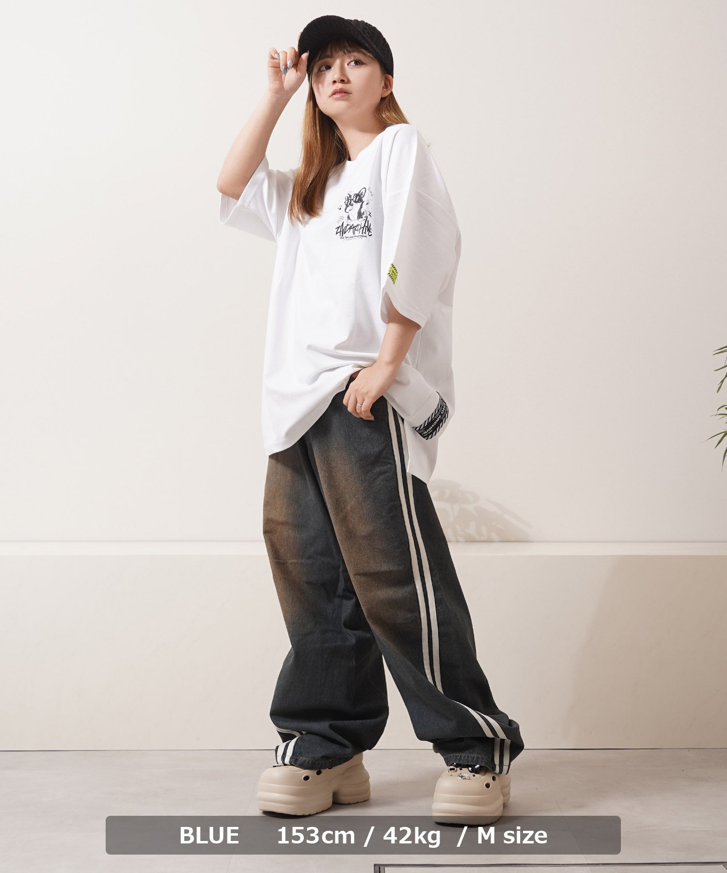 ワンフォークロージング 1111clothing ツイストライン バレルレッグデニム （SAX） SAX