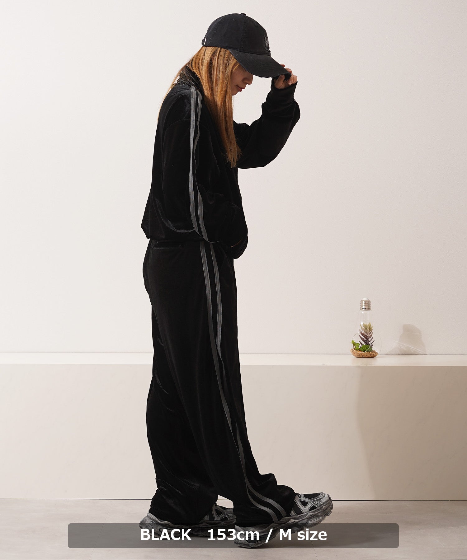 ワンフォークロージング 1111clothing ベロア トラックジャケット （BLACK） BLACK