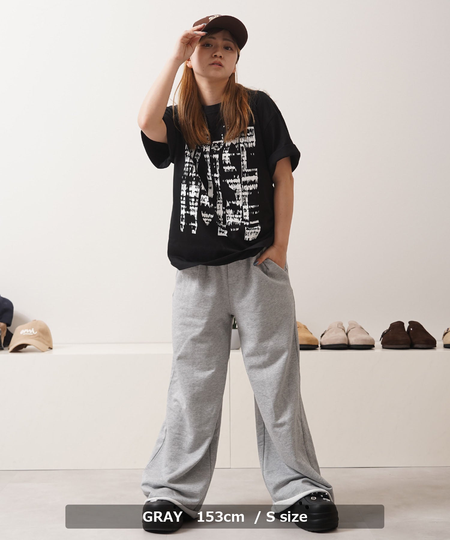 ワンフォークロージング 1111clothing カットオフ ワイドストレート スウェットパンツ （GRAY） GRAY