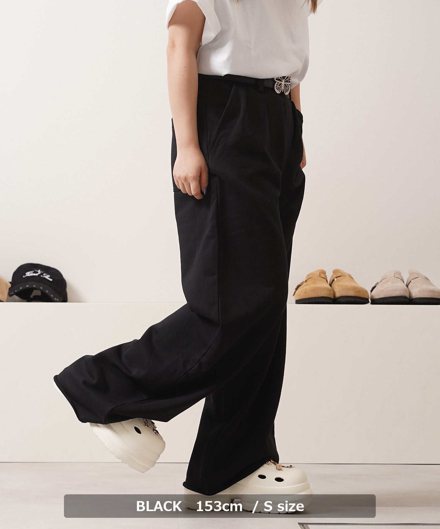 ワンフォークロージング 1111clothing カットオフ ワイドストレート スウェットパンツ （GRAY） GRAY
