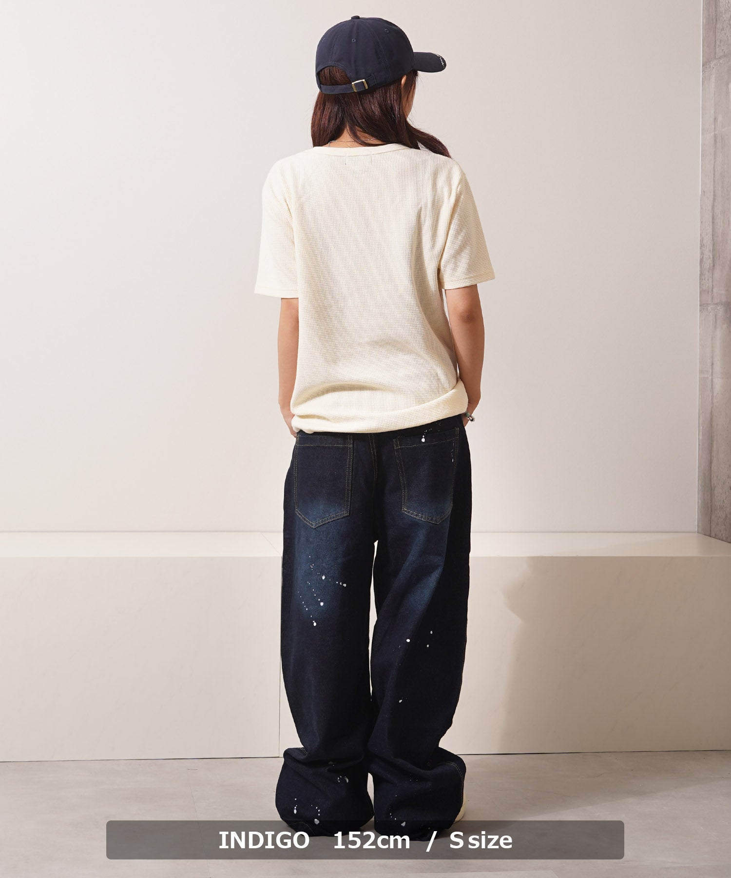 ワンフォークロージング 1111clothing ハート刺繍 バレルレッグ ジーンズ （INDIGO） INDIGO