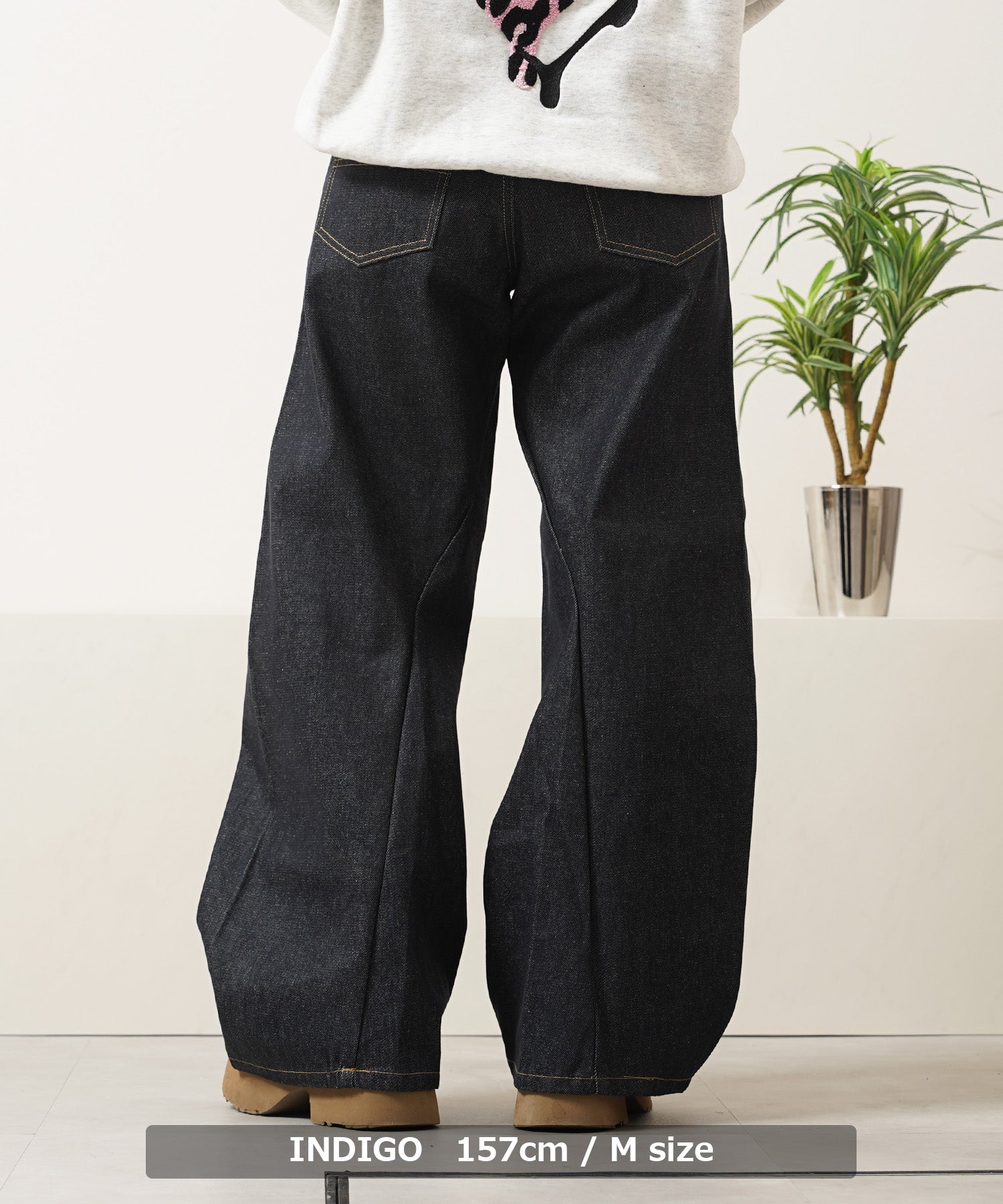 ワンフォークロージング 1111clothing デニム バギーカーブパンツ （BLACK） BLACK