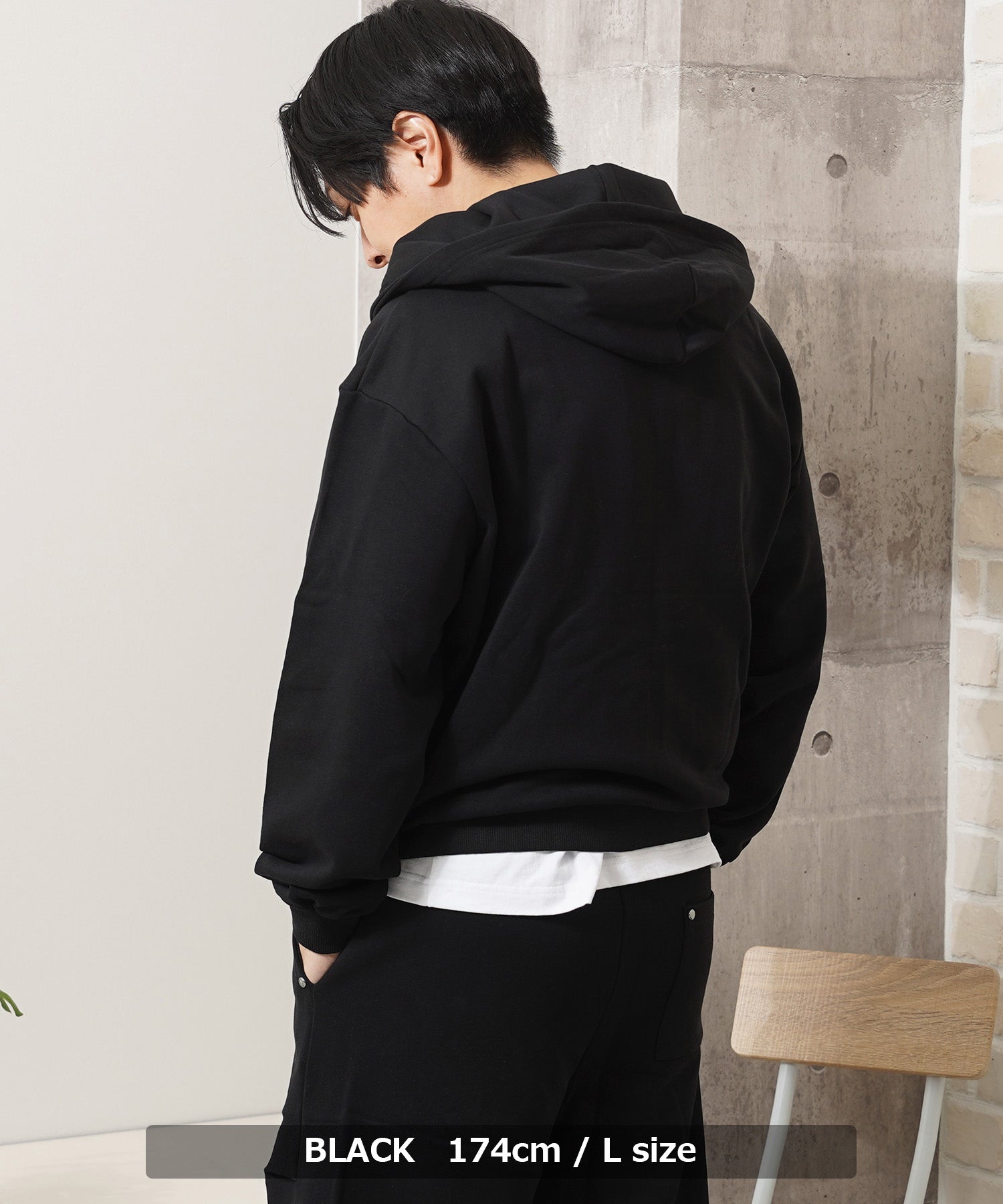 ワンフォークロージング 1111clothing 【N.W.T】スタッズ ダブルジップパーカー / セットアップ対応 （BLACK） BLACK
