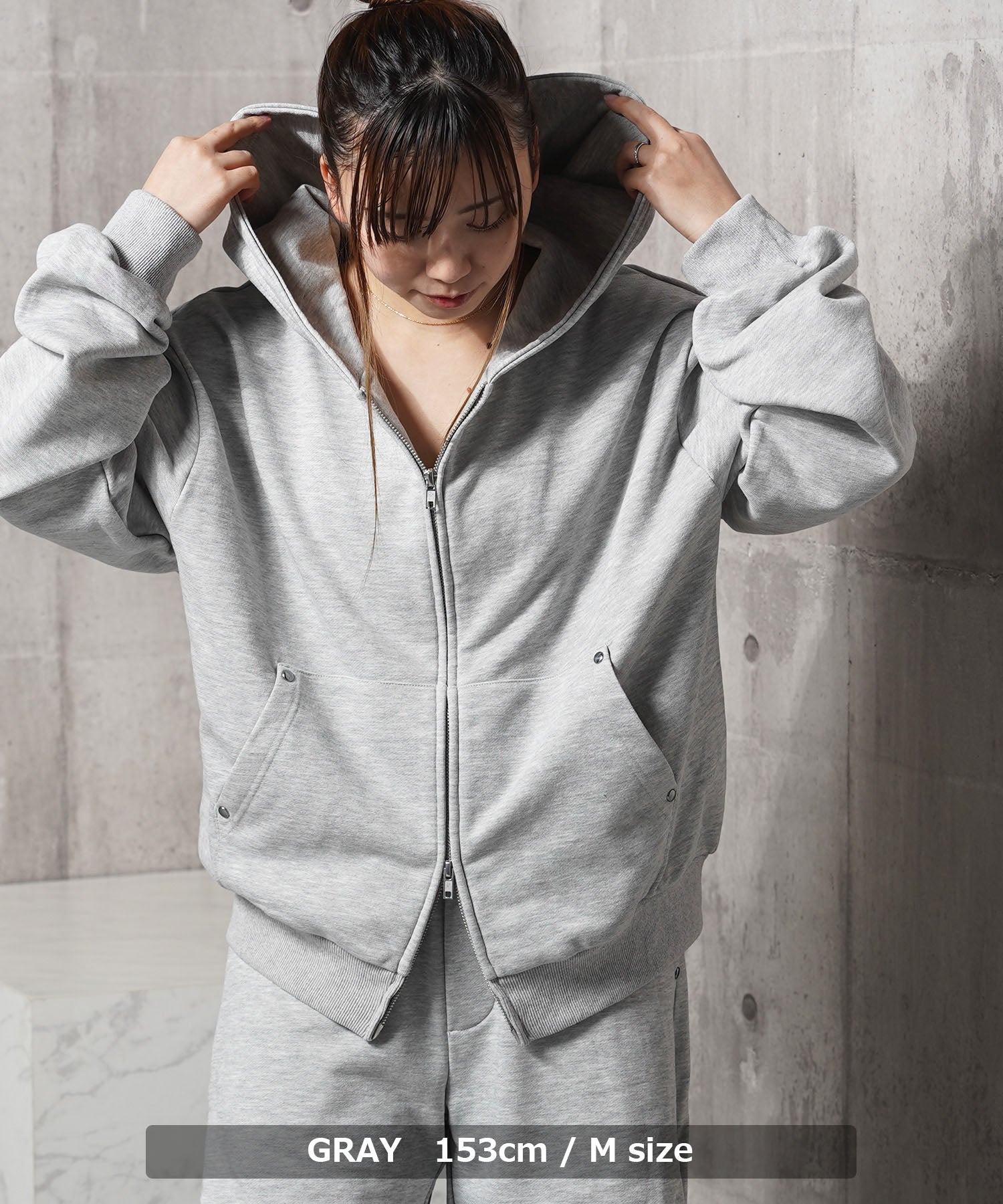 ワンフォークロージング 1111clothing 【N.W.T】スタッズ ダブルジップパーカー / セットアップ対応 （BLACK） BLACK