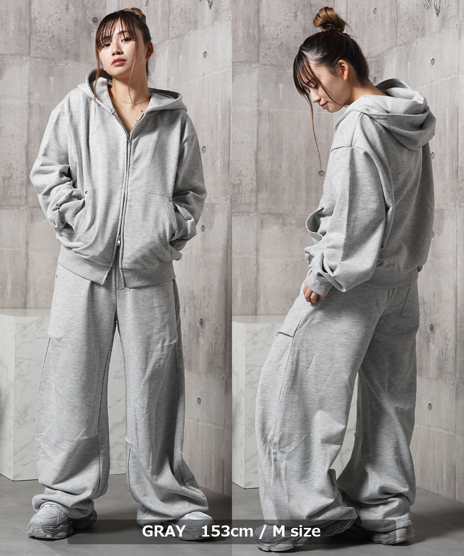 ワンフォークロージング 1111clothing 【N.W.T】スタッズ ダブルジップパーカー / セットアップ対応 （BLACK） BLACK