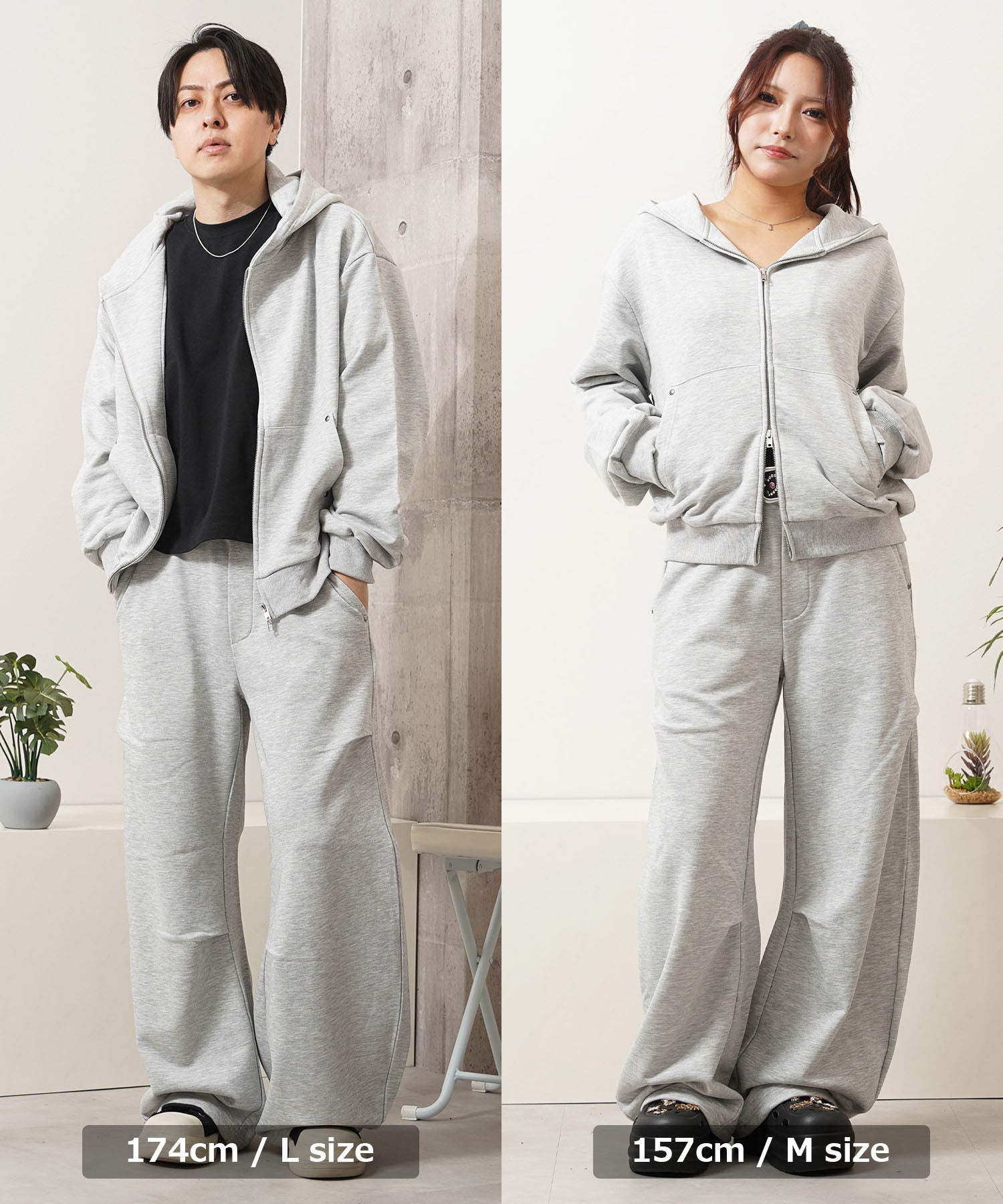 ワンフォークロージング 1111clothing 【N.W.T】スタッズ ダブルジップパーカー / セットアップ対応 （BLACK） BLACK