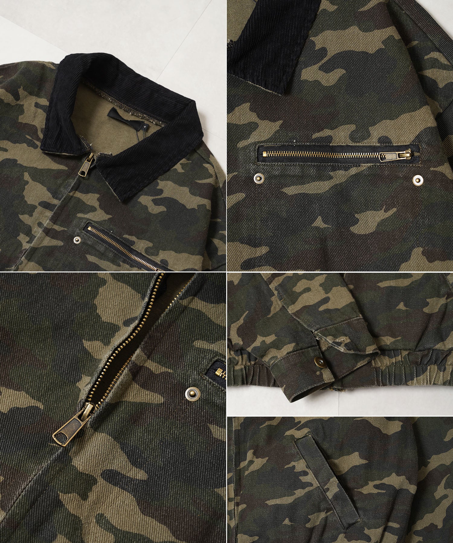 ワンフォークロージング 1111clothing クロップド デトロイトジャケット （CAMO） CAMO