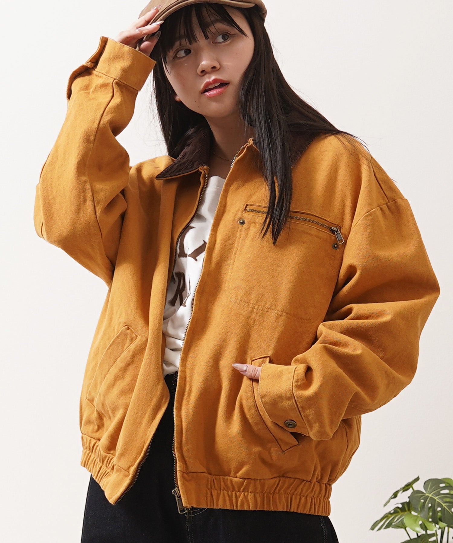 ワンフォークロージング 1111clothing クロップド デトロイトジャケット （CAMEL） CAMEL