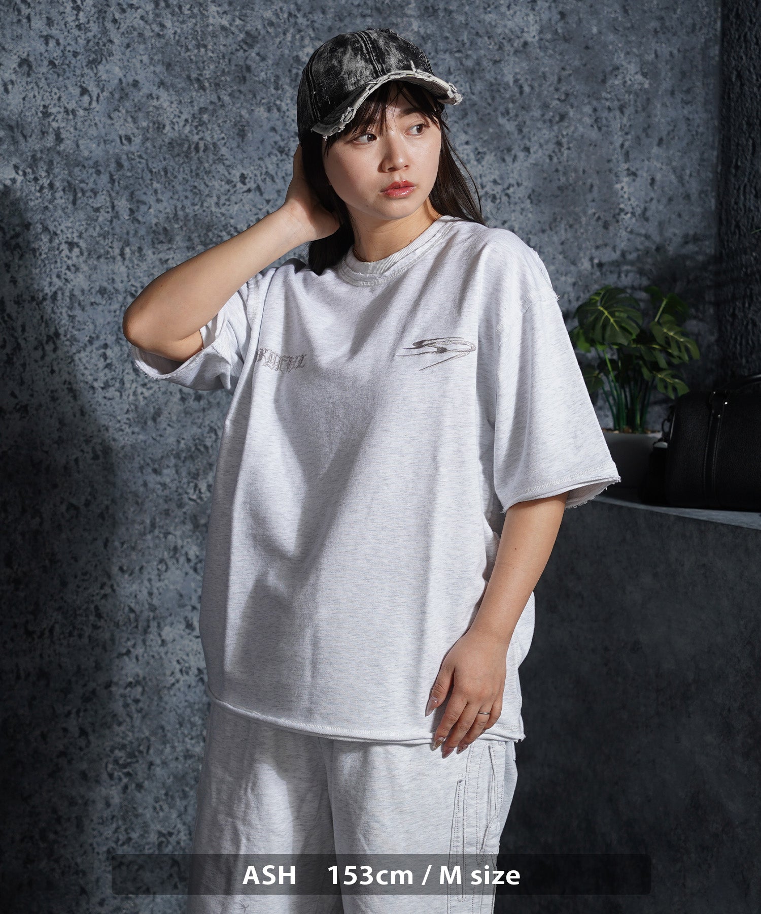 ワンフォークロージング 1111clothing ミニ裏毛 アップリケ S/S Tee （ASH） ASH