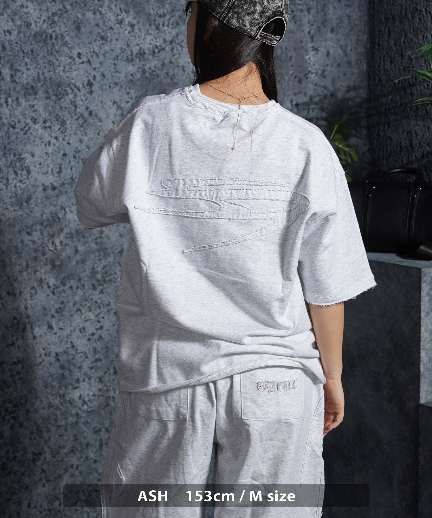 ワンフォークロージング 1111clothing ミニ裏毛 アップリケ S/S Tee （ASH） ASH