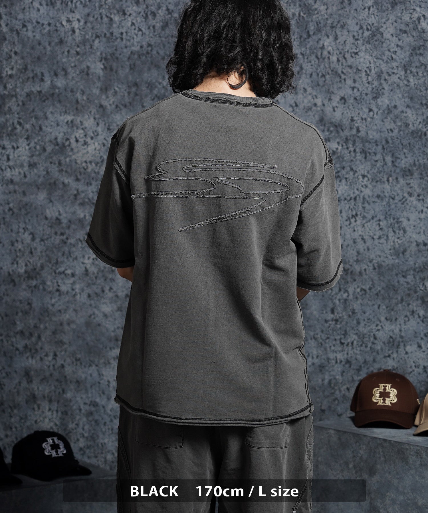 ワンフォークロージング 1111clothing ミニ裏毛 アップリケ S/S Tee （ASH） ASH