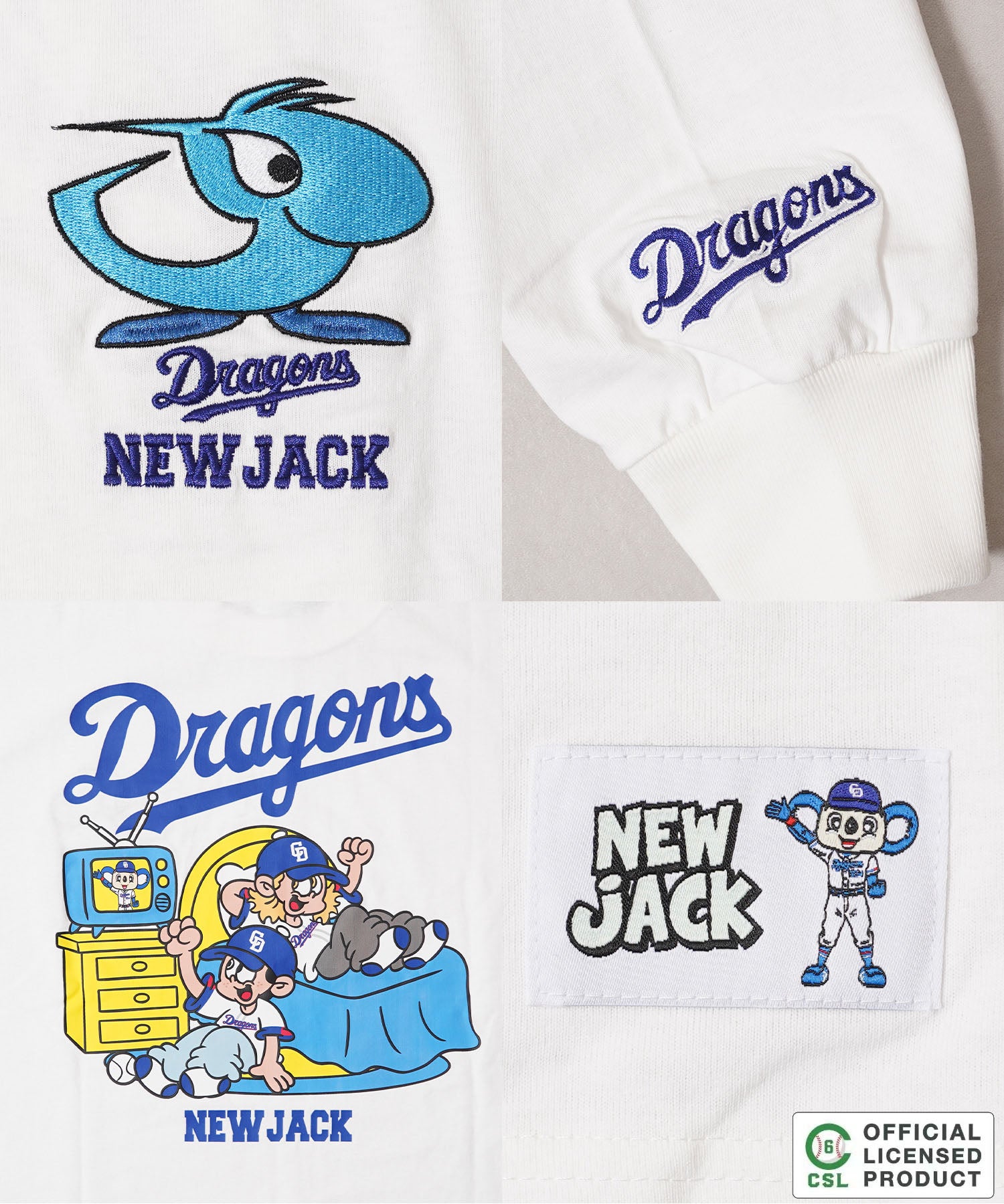 ワンフォークロージング 1111clothing 【セ・リーグ】NEW JACK プロ野球 ロンT （WHT-横浜） WHT-横浜