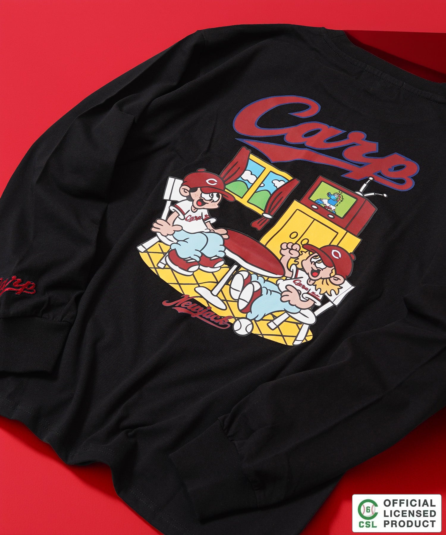 ワンフォークロージング 1111clothing 【セ・リーグ】NEW JACK プロ野球 ロンT （BLK-広島） BLK-広島