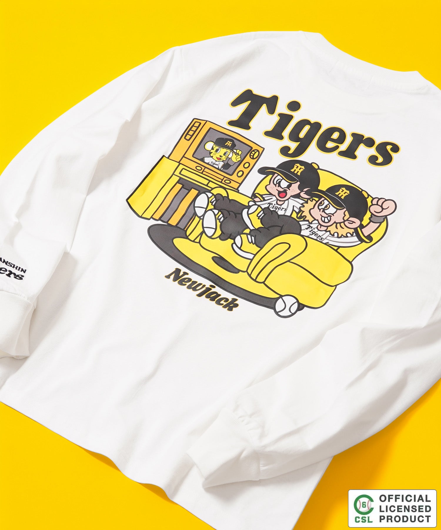 ワンフォークロージング 1111clothing 【セ・リーグ】NEW JACK プロ野球 ロンT （WHT-阪神） WHT-阪神