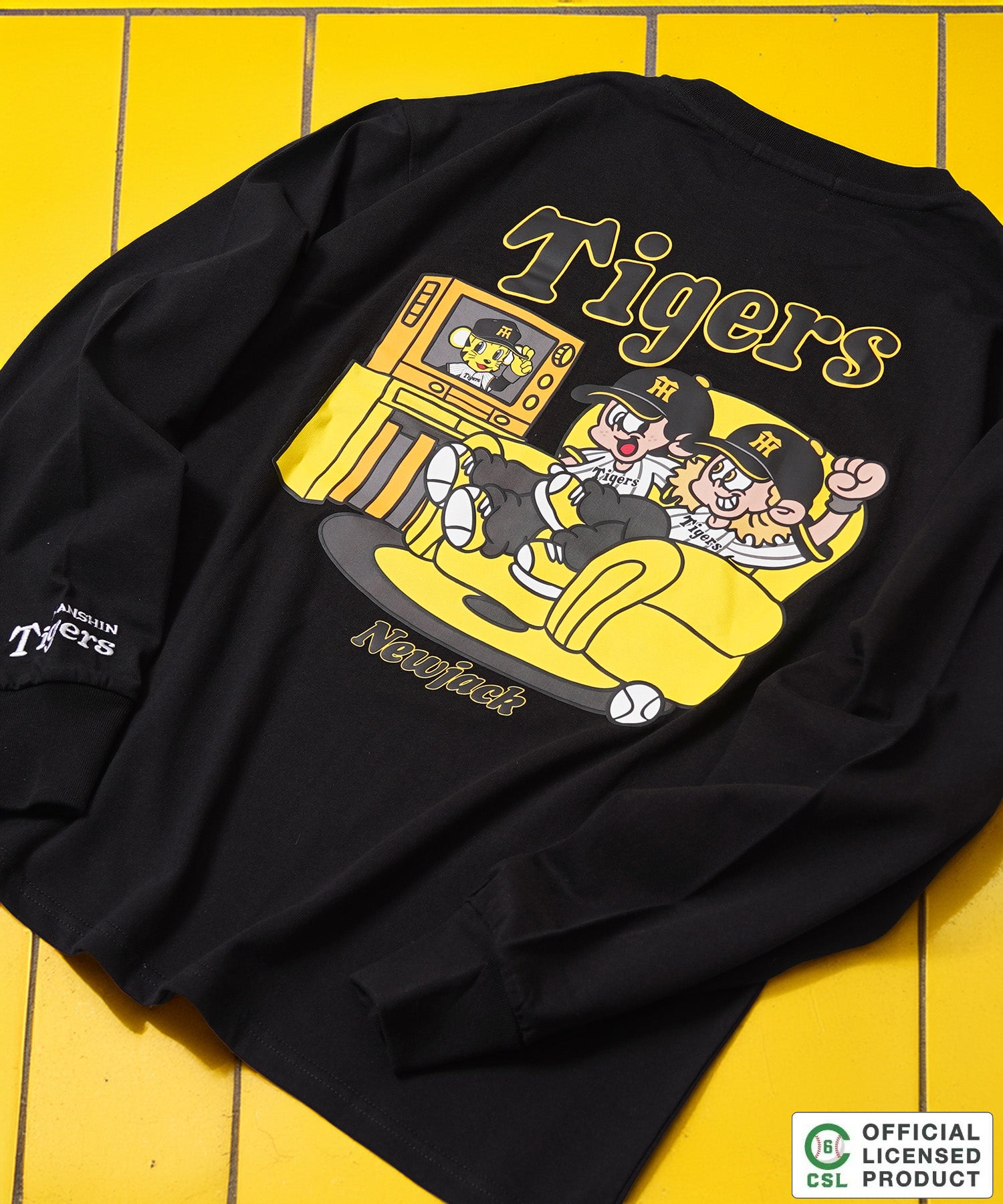 ワンフォークロージング 1111clothing 【セ・リーグ】NEW JACK プロ野球 ロンT （BLK-阪神） BLK-阪神