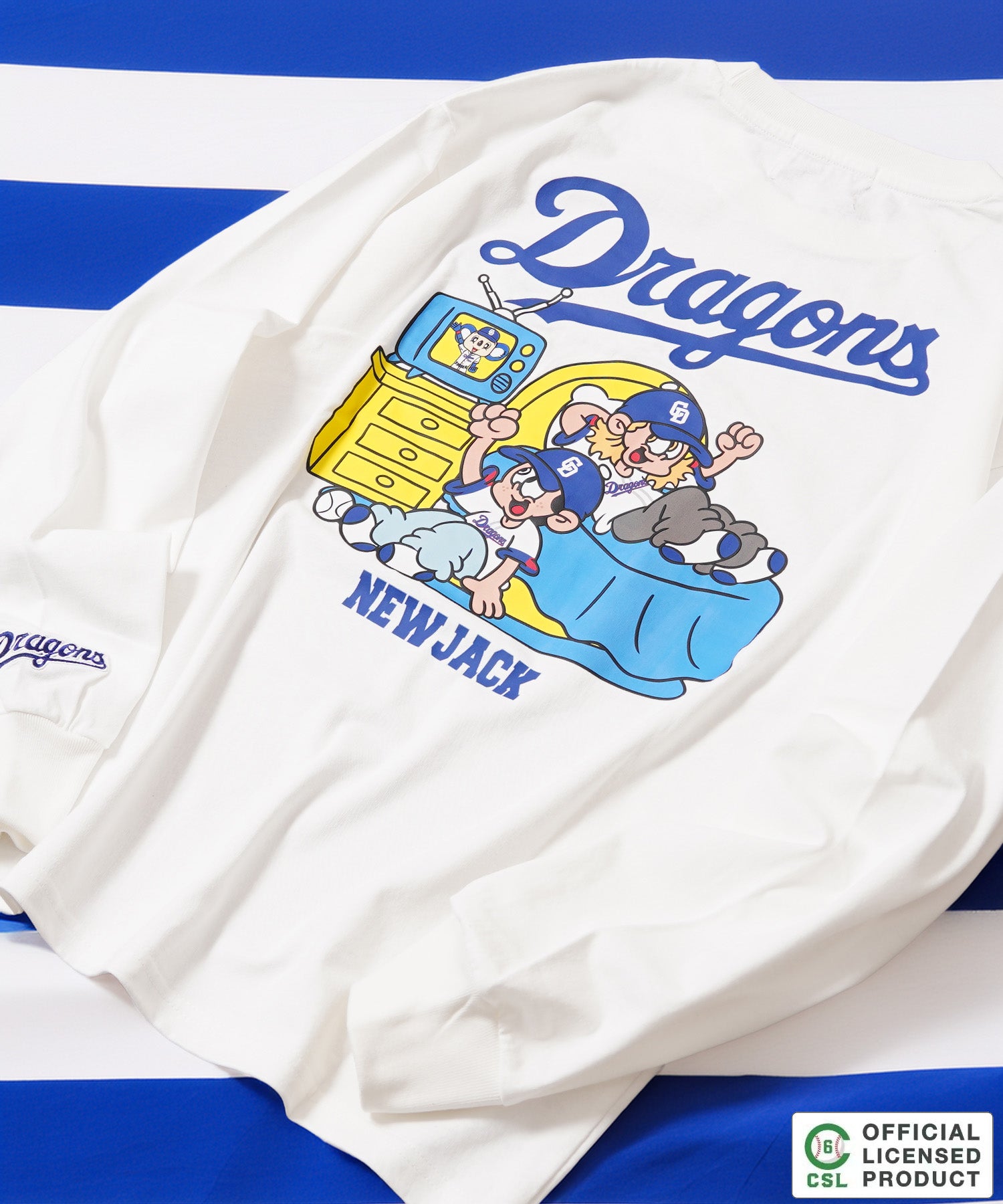 ワンフォークロージング 1111clothing 【セ・リーグ】NEW JACK プロ野球 ロンT （WHT-中日） WHT-中日