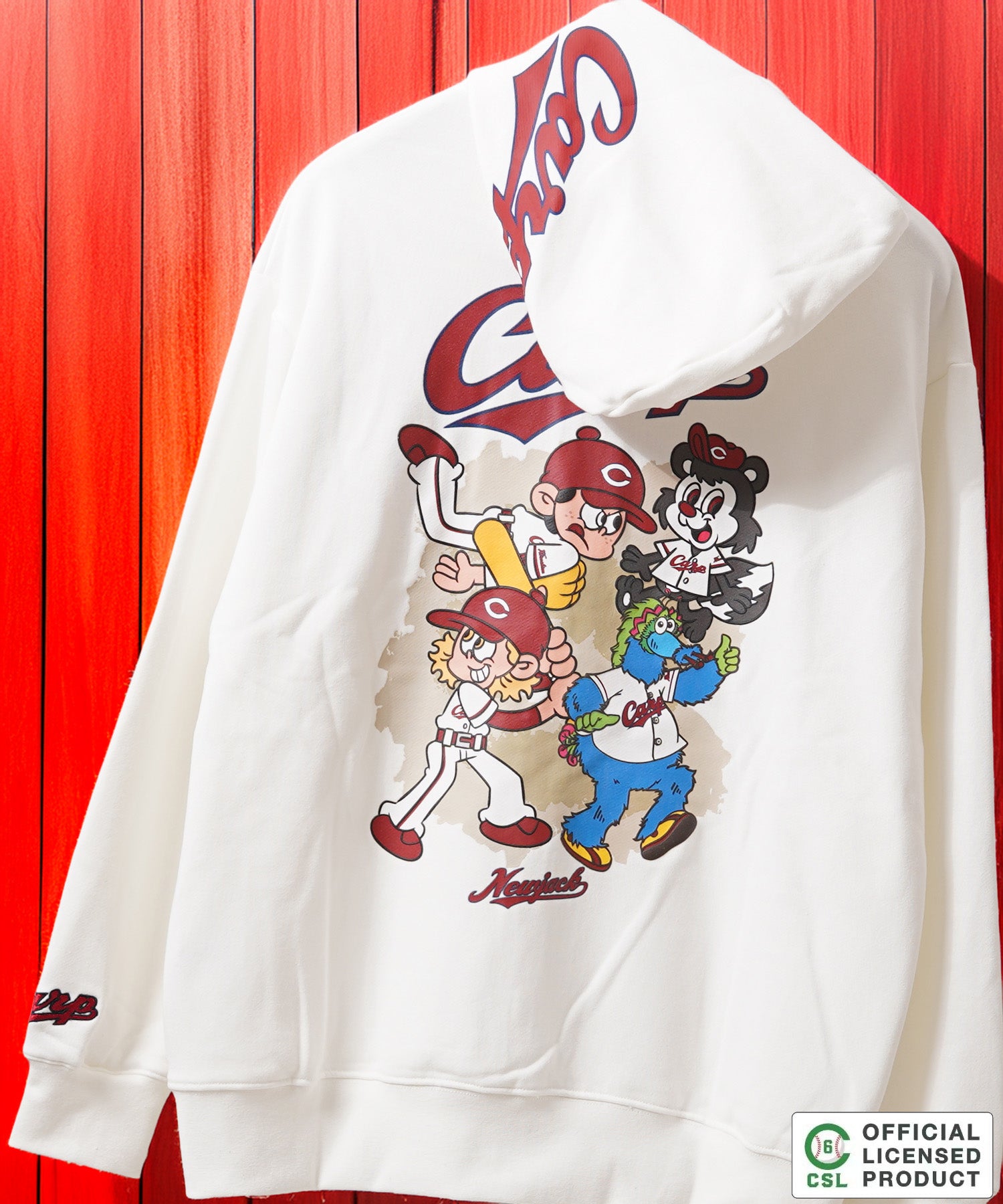 ワンフォークロージング 1111clothing 【セ・リーグ】NEW JACK プロ野球 ZIPパーカー （WHT-広島） WHT-広島