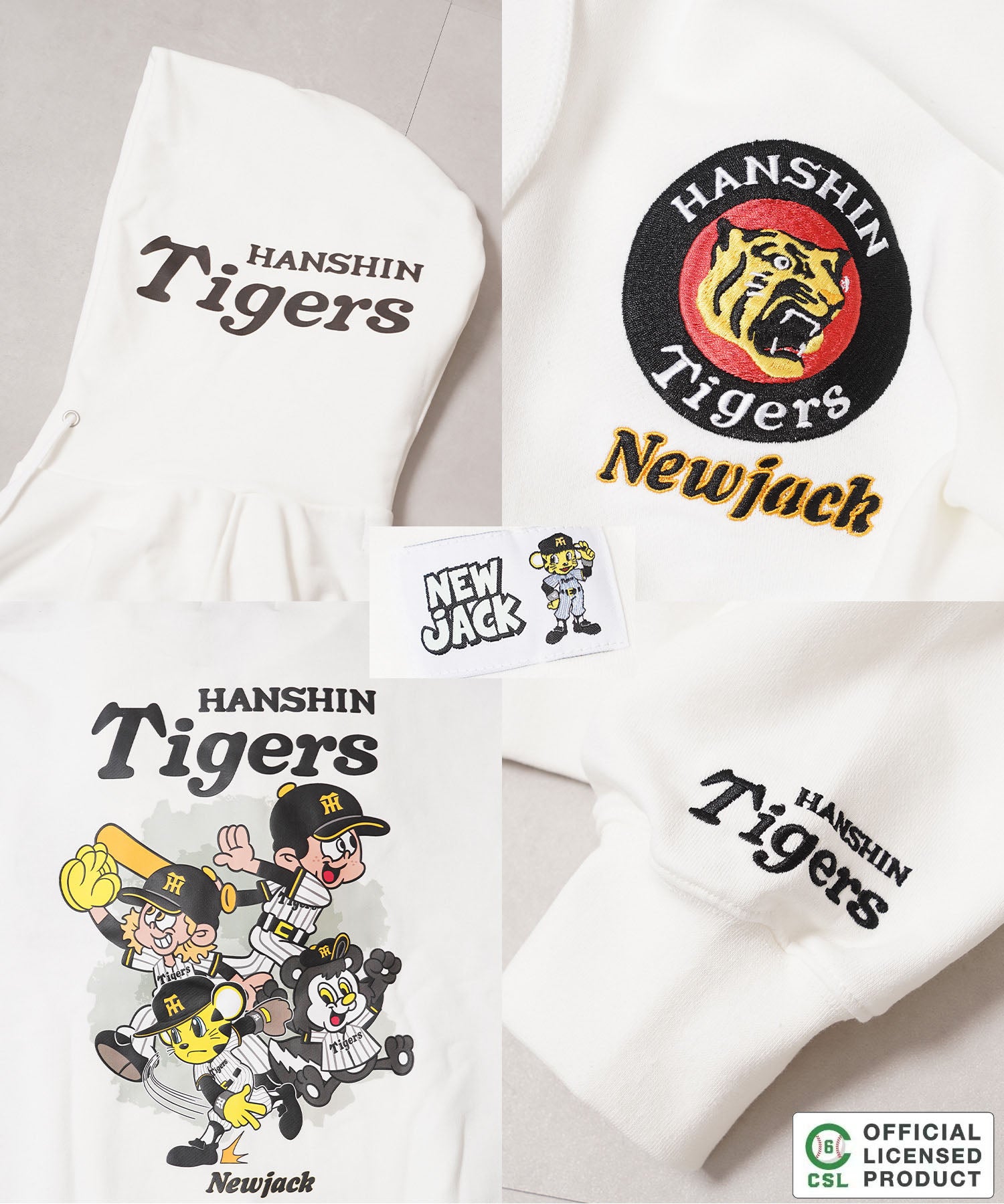ワンフォークロージング 1111clothing 【セ・リーグ】NEW JACK プロ野球 ZIPパーカー （WHT-広島） WHT-広島