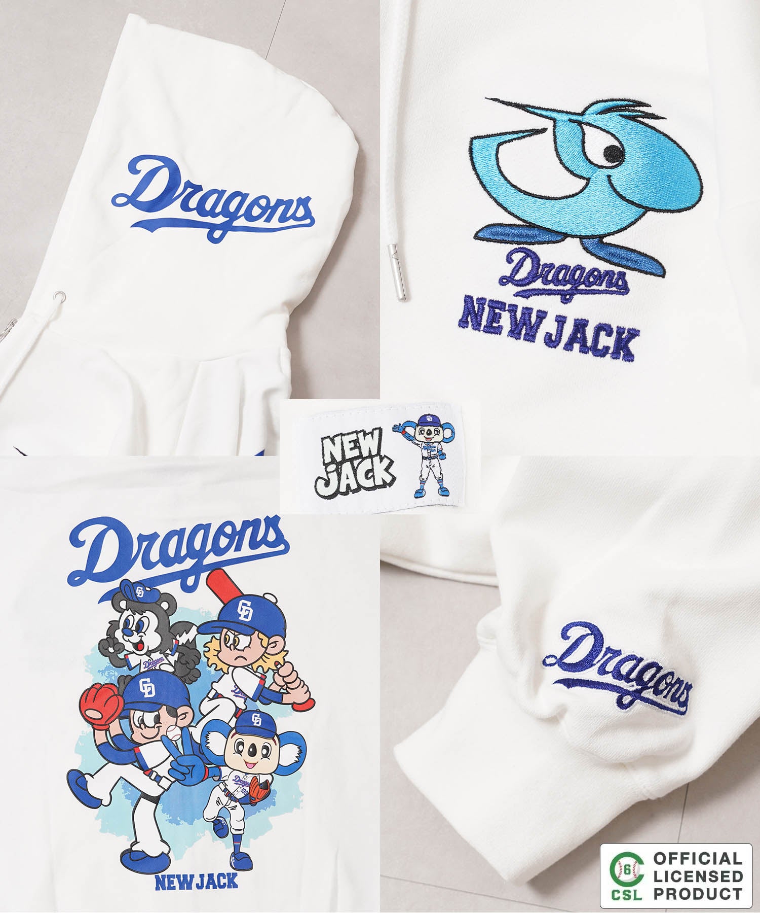 ワンフォークロージング 1111clothing 【セ・リーグ】NEW JACK プロ野球 ZIPパーカー （WHT-広島） WHT-広島