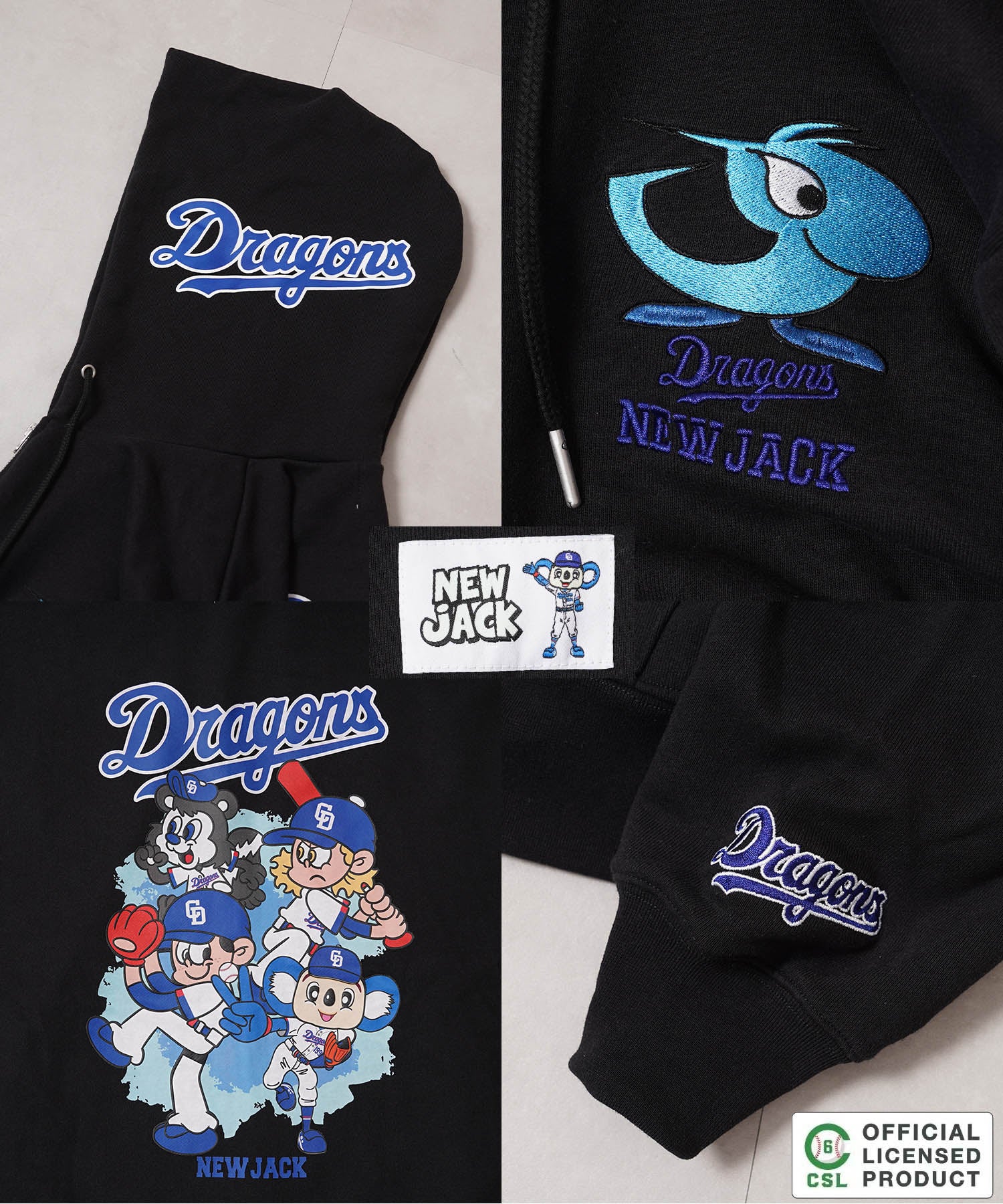 ワンフォークロージング 1111clothing 【セ・リーグ】NEW JACK プロ野球 ZIPパーカー （WHT-広島） WHT-広島