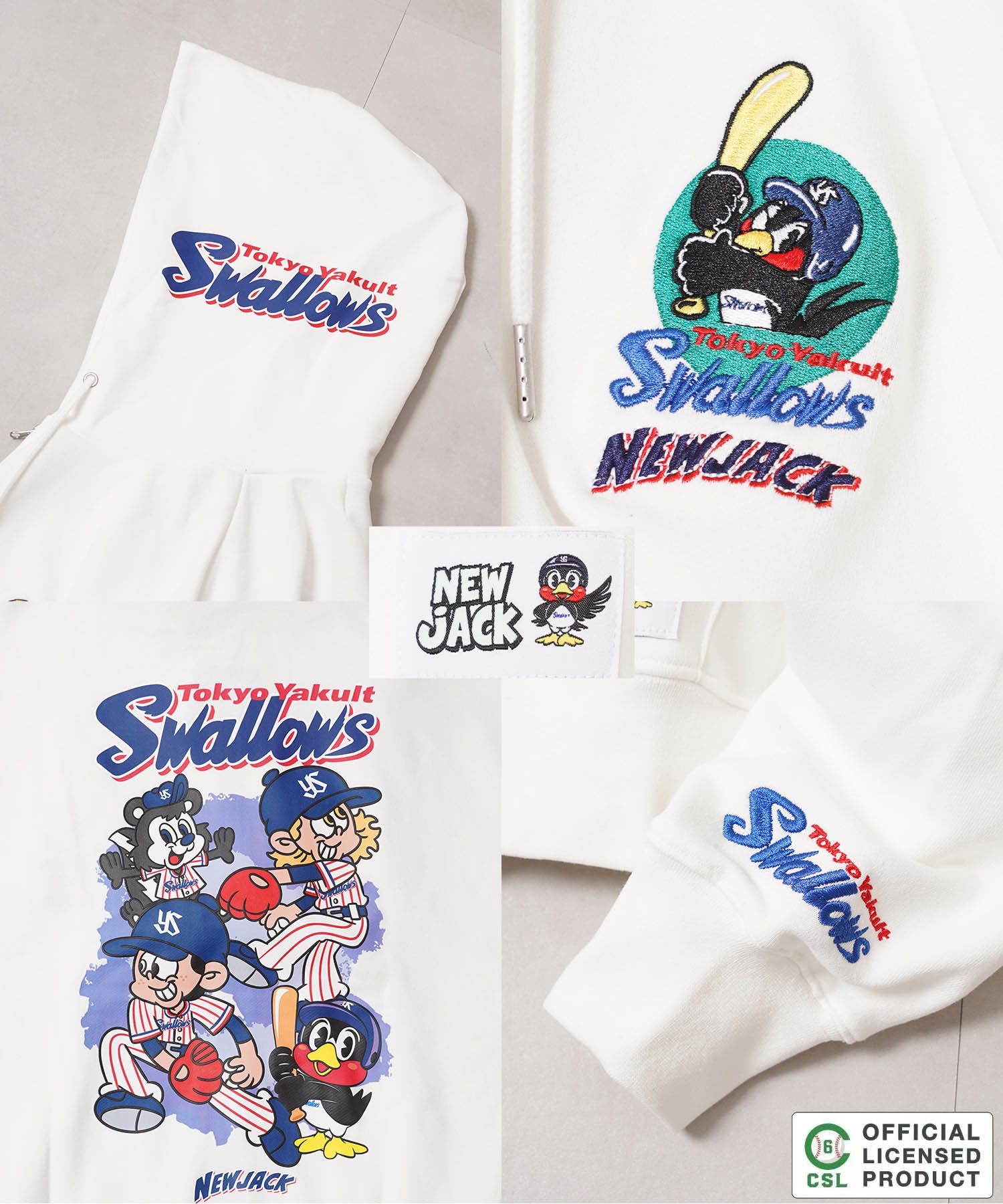 ワンフォークロージング 1111clothing 【セ・リーグ】NEW JACK プロ野球 ZIPパーカー （WHT-広島） WHT-広島