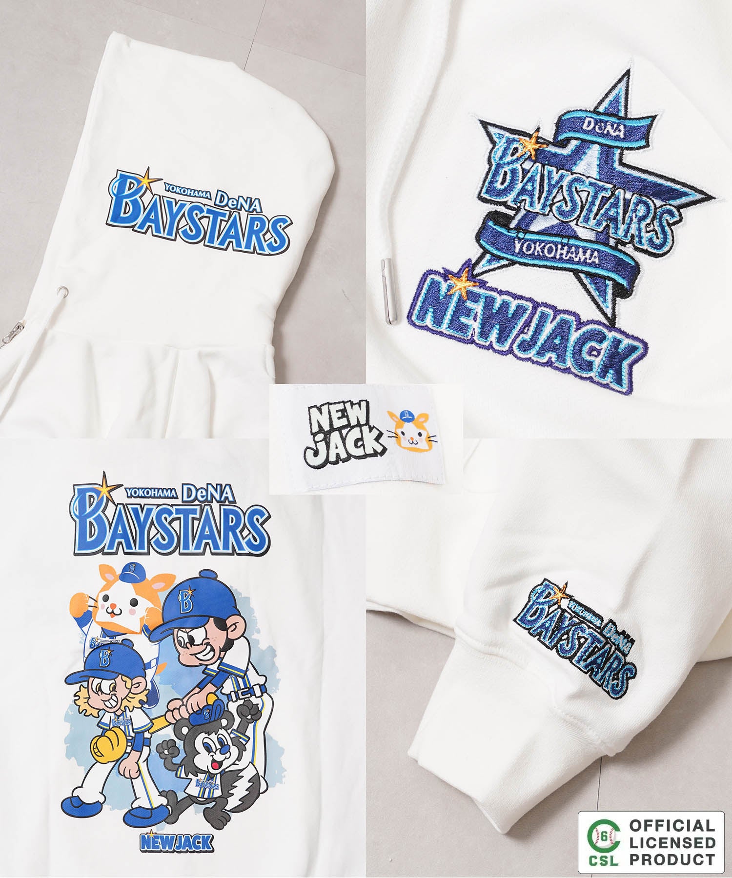 ワンフォークロージング 1111clothing 【セ・リーグ】NEW JACK プロ野球 ZIPパーカー （WHT-広島） WHT-広島